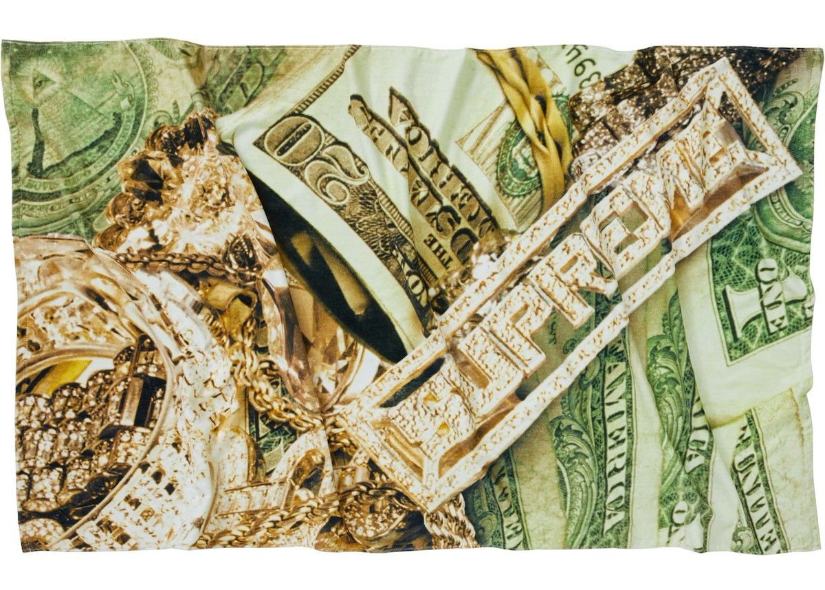 Supreme Supreme SS20 “Bling” Money Green Jewelry Gold Beach Towel Size ONE SIZE - 1 Thumbnail