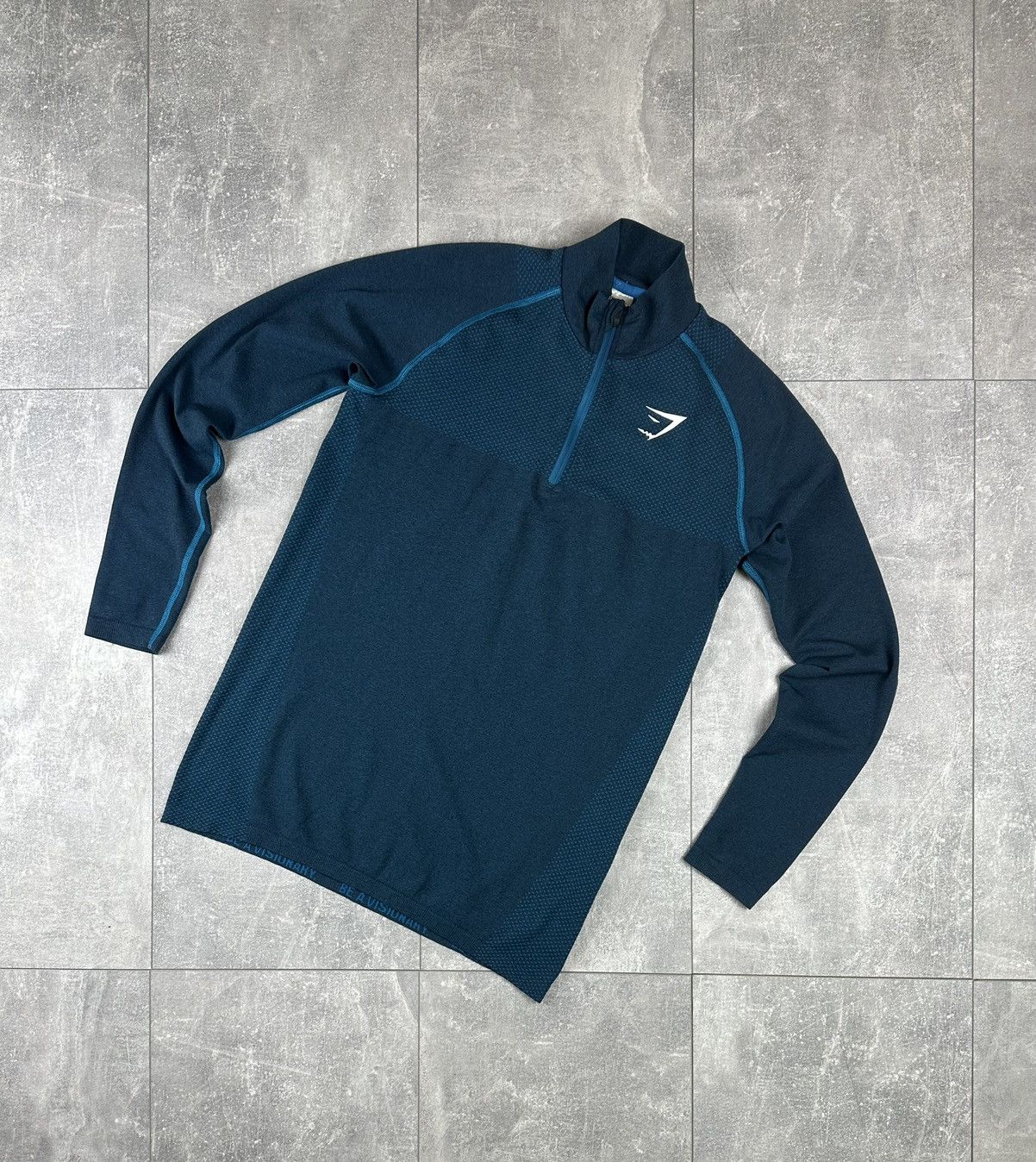 Gymshark 1/4 Zip Up Vital Seamless Blue Long-Sleeve