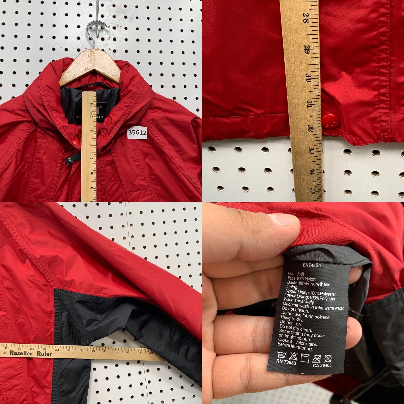 Helly Hansen Helly Hansen Jacket Mens Large Nylon Hooded Vented Windbreaker Red Size US L / EU 52-54 / 3 - 8 Thumbnail