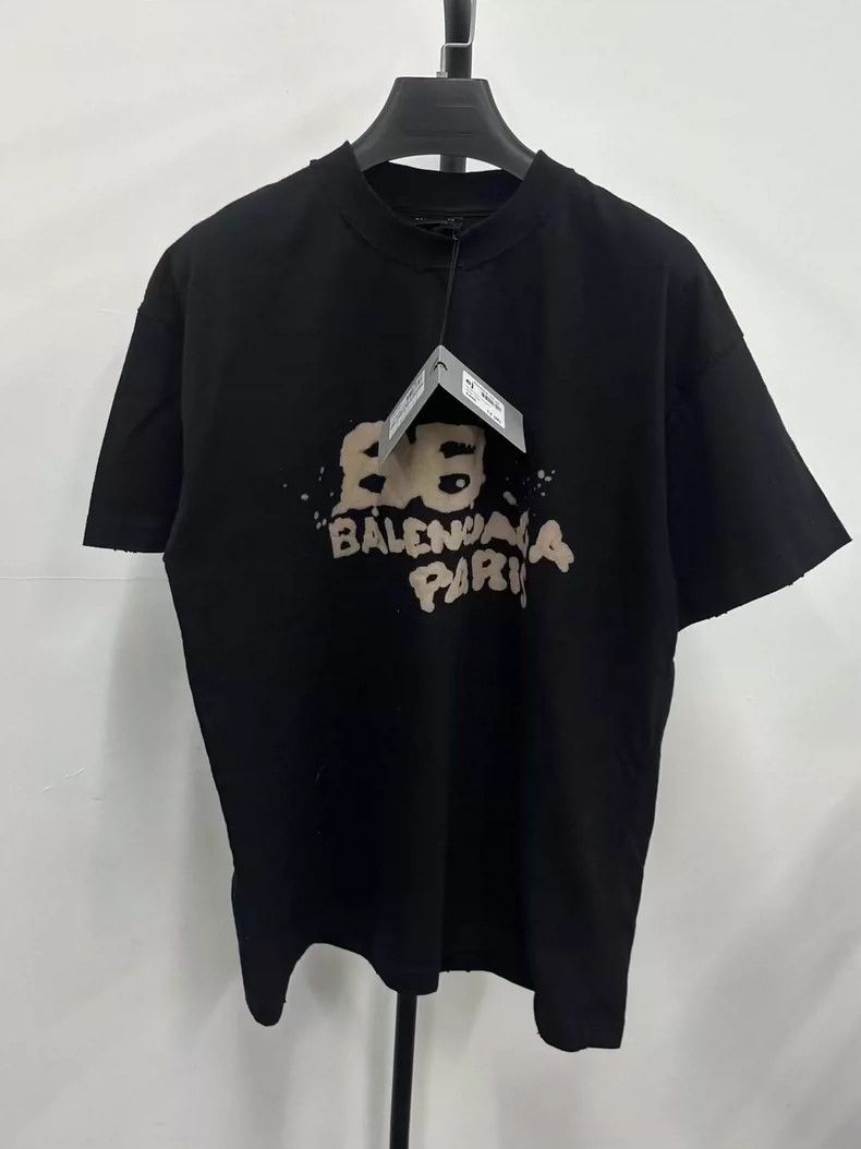 Balenciaga Balenciaga Graffiti Splash Ink Double B Print Washed Old D Size US M / EU 48-50 / 2 - 1 Thumbnail