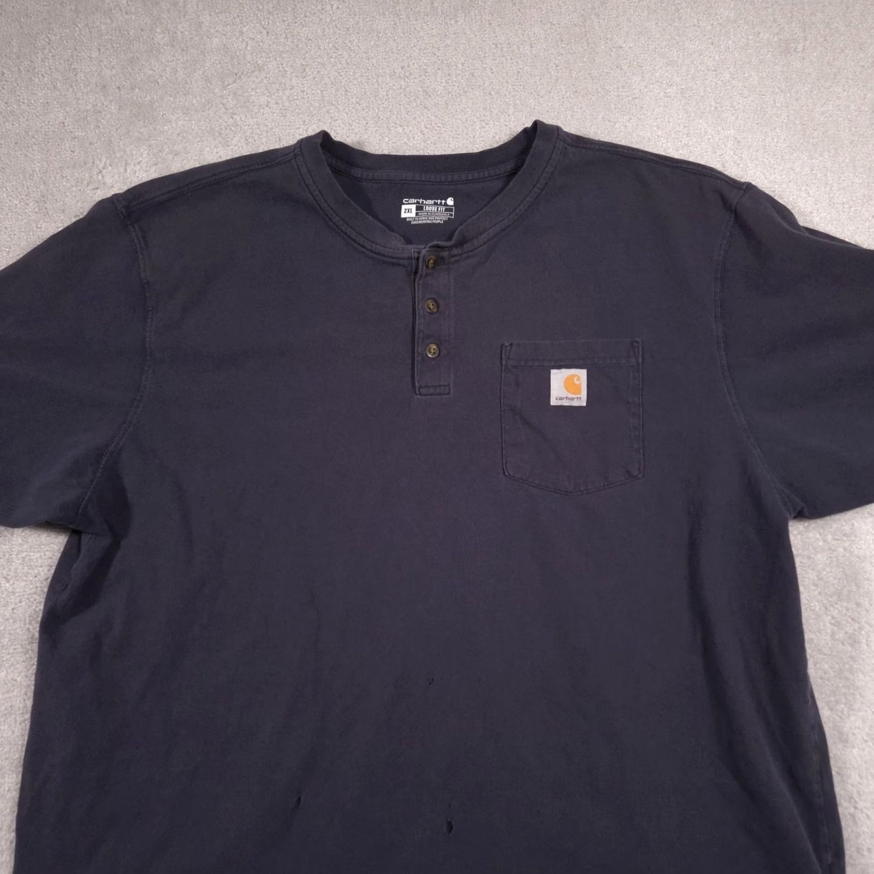Carhartt Carhartt Henley Shirt Mens 2XL Blue Short Sleeve Pocket Workwear Tee Casual Size US XXL / EU 58 / 5 - 3 Thumbnail