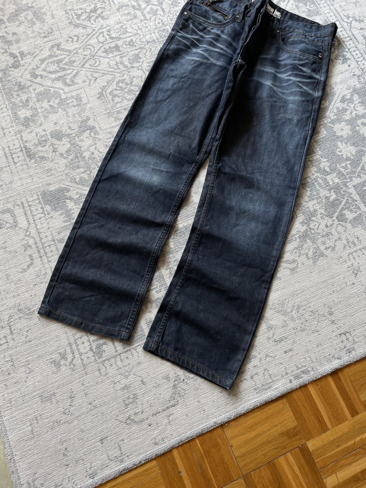If Six Was Nine × Vintage Vintage Baggy Wide Denim Jeans Flared Raw Denim Japanese Y2K Size US 34 / EU 50 - 2 Thumbnail