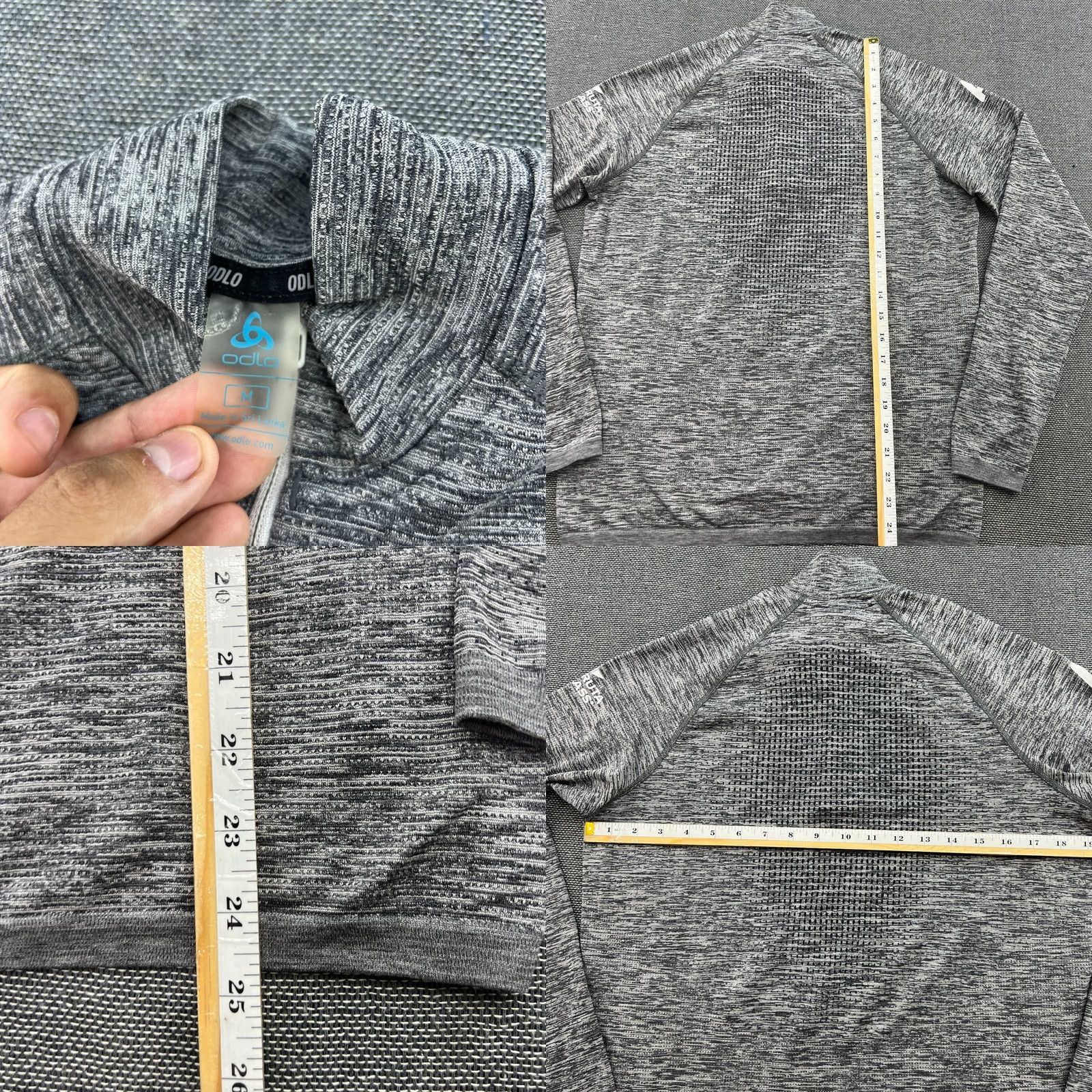 Odlo ODLO Team ICE Mens Ski Top Gray Mid Layer 1/4 Zip Stretch Long Sleeves Shirt M Mens Thermal Activewear Size US M / EU 48-50 / 2 - 8 Thumbnail