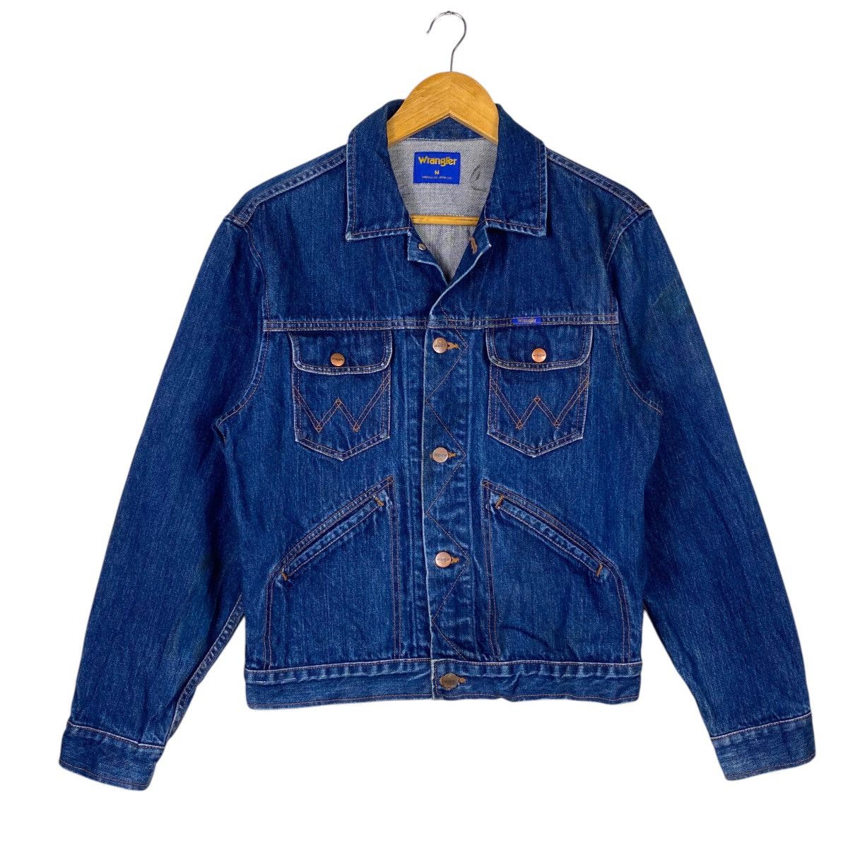 Vintage × Wrangler 💥VTG WRANGLER 124MJ DENIM TRUCKER JACKET Size US M / EU 48-50 / 2 - 2 Thumbnail