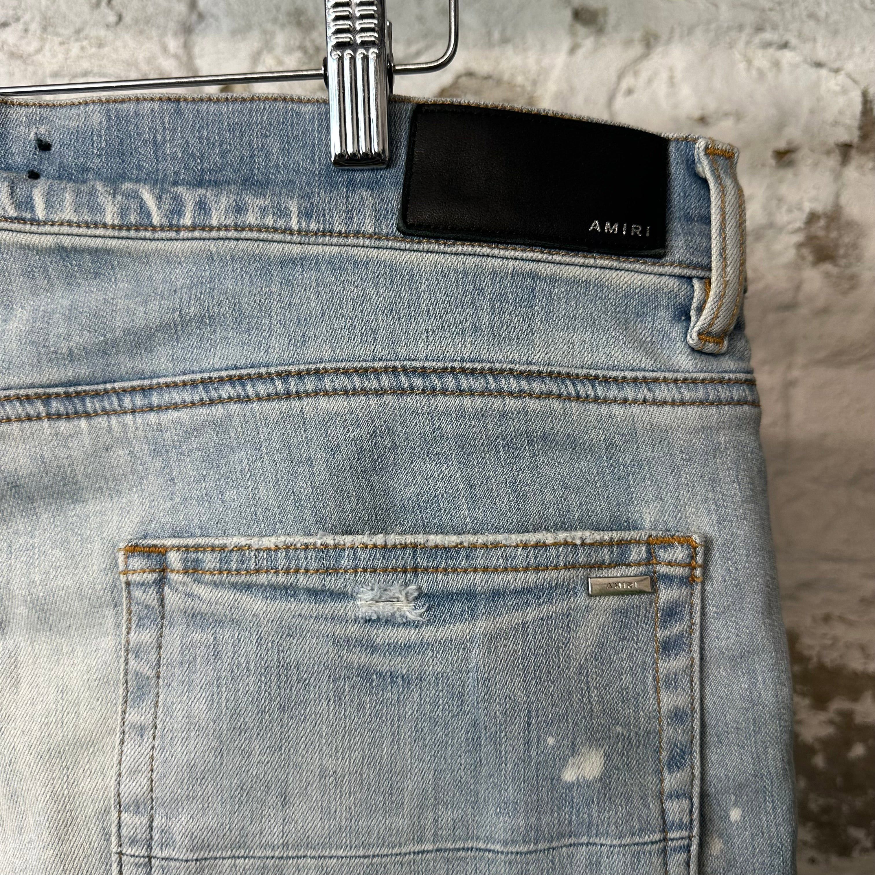 Amiri Amiri MX1 White Canvas Bleached Blue Denim Jeans Sz 38 Size US 38 / EU 54 - 4 Thumbnail