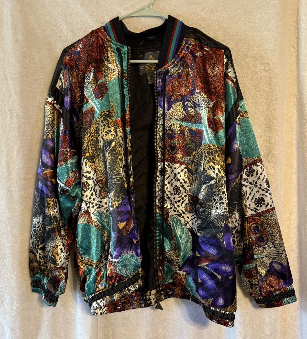 Other Vintage Casual Isle large leopard green windbreaker jacket Size L / US 10 / IT 46 - 6 Thumbnail