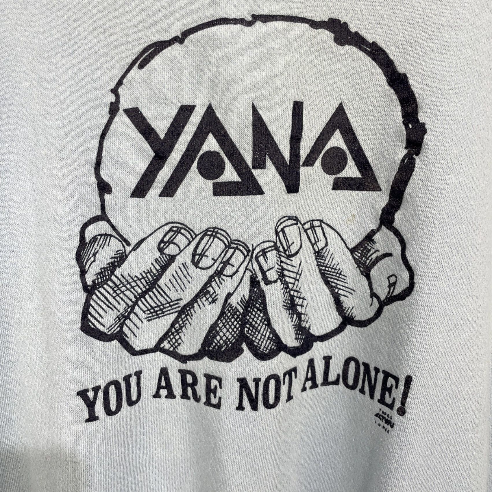 Vintage VINTAGE YANA You Are Not Alone Sweater Blue L Union Made Cotton Blend 1980s Grunge Mens Size US L / EU 52-54 / 3 - 6 Thumbnail
