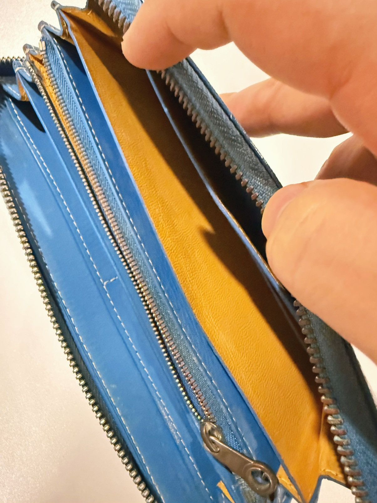 Goyard Goyard Matignon APM ZIP GM 10 Long Wallet Blue Leather Cloth Size ONE SIZE - 7 Thumbnail