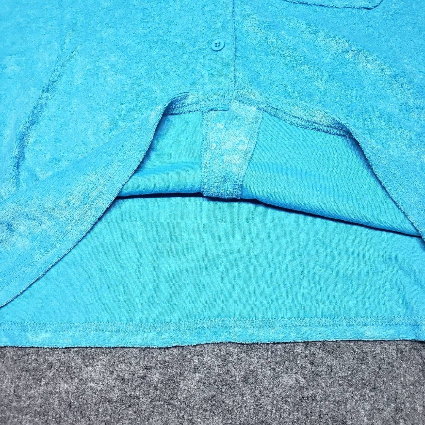 Vintage Rue21 Shirt Top Womens S Blue Terry Short Sleeve Button Up Pocket New Size S / US 4 / IT 40 - 6 Thumbnail