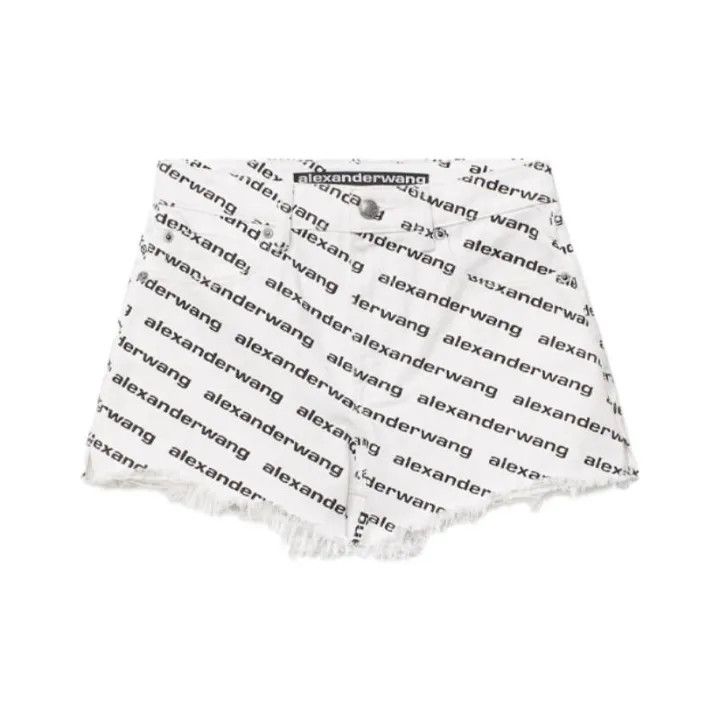 Alexander Wang Alexander Wang Logo Print Casual Shorts for Women 0079 Size 27" / US 4 / IT 40 - 1 Thumbnail