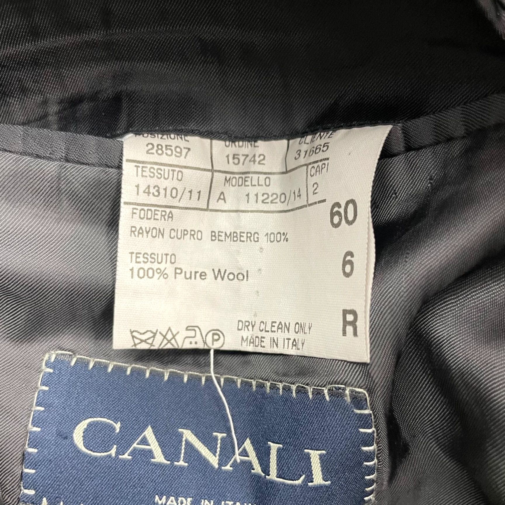 Canali Canali Men's Blazer Jacket 50R Gray Italy 100% Wool 2-Button Size 42R - 7 Thumbnail