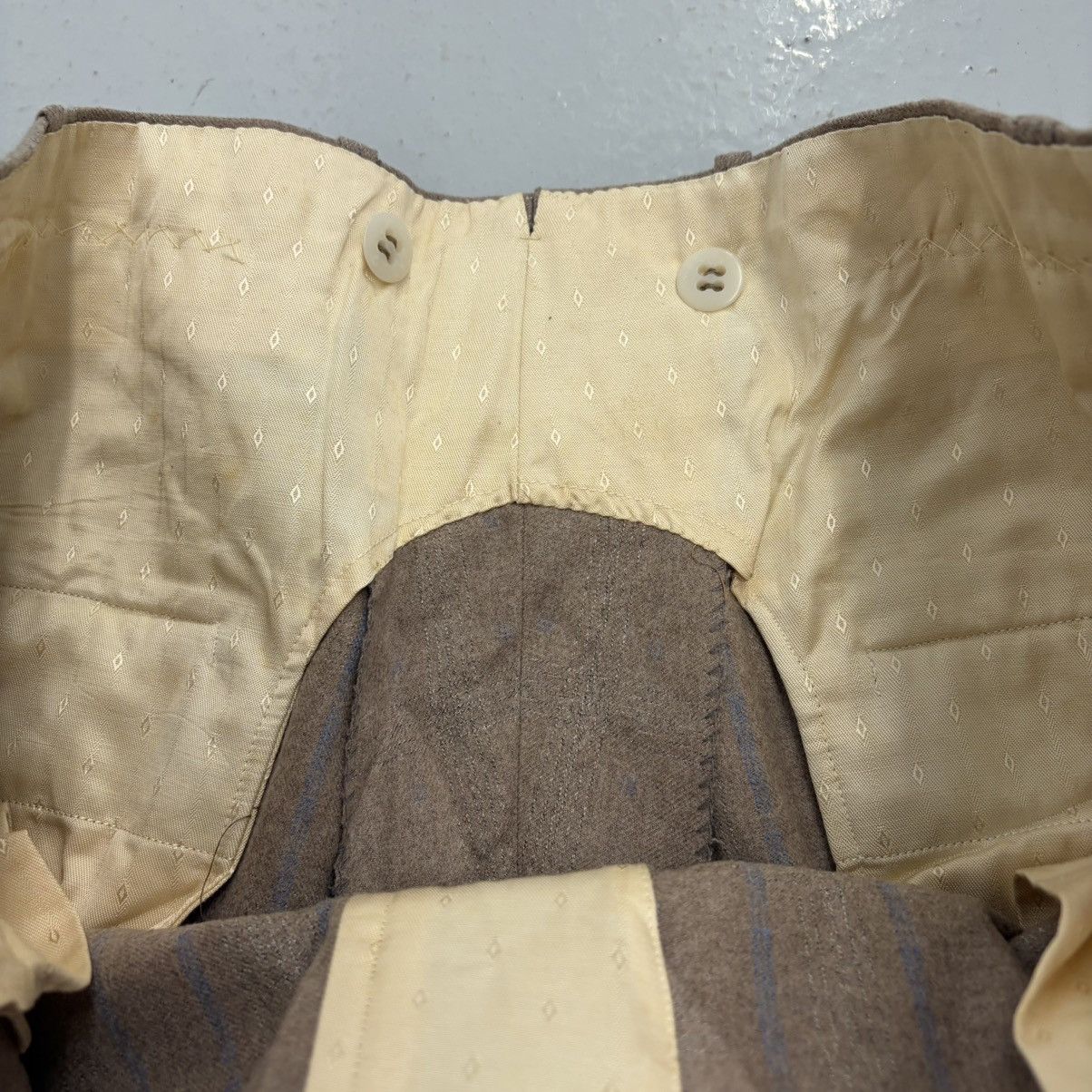 Other NOS Vintage 50s Tan Fleck Wool Wide Leg Trousers 36x27 Size US 36 / EU 52 - 5 Thumbnail