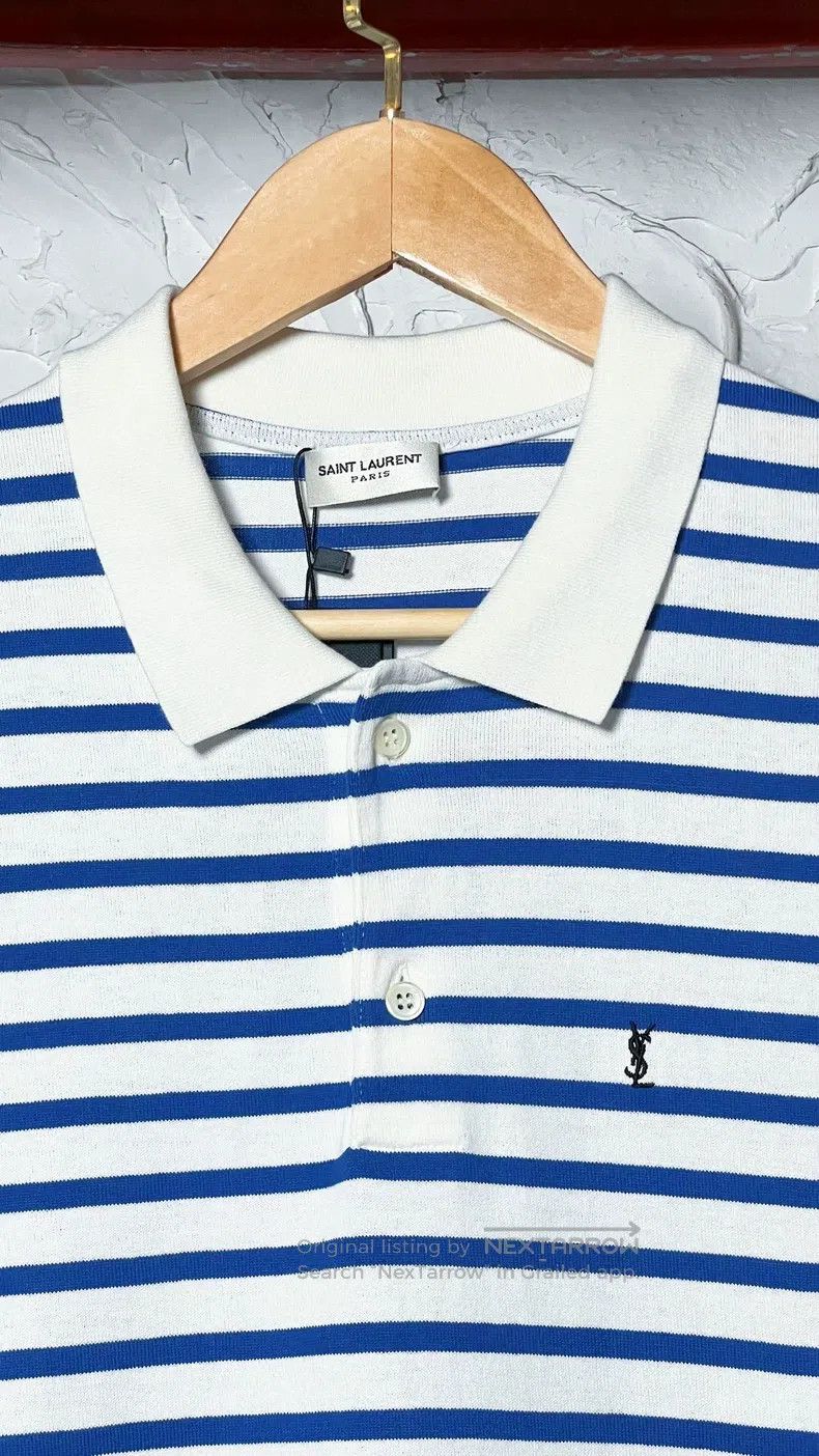 Saint Laurent Paris Saint Laurent Paris Men's Striped Polo Short Sleeve T-Shir Size US S / EU 44-46 / 1 - 4 Thumbnail