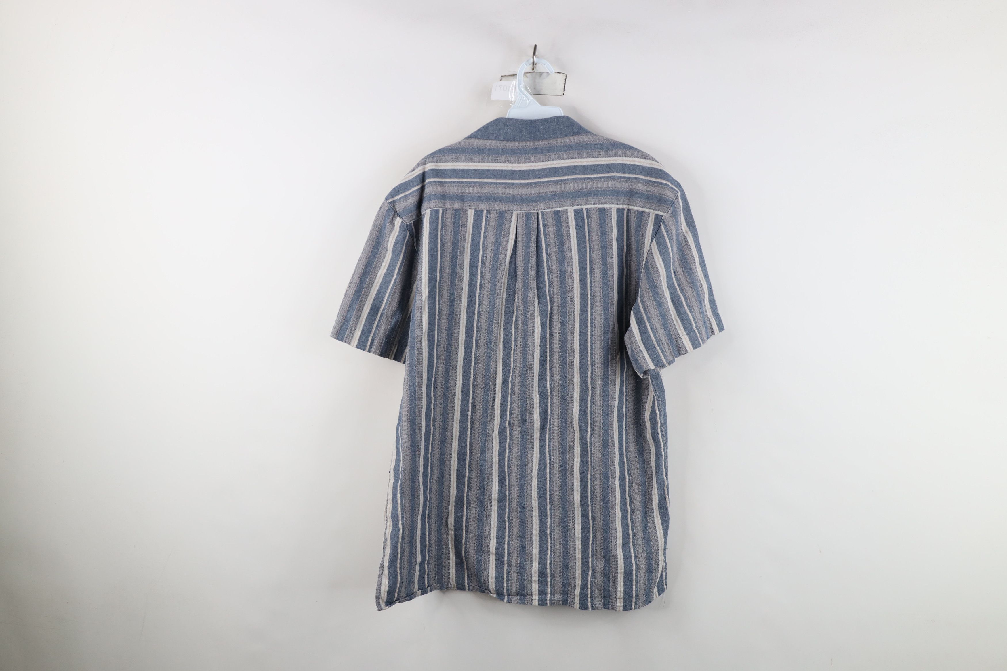Vintage Vintage 90s Streetwear Linen Blend Camp Collar Button Shirt Size US L / EU 52-54 / 3 - 9 Thumbnail