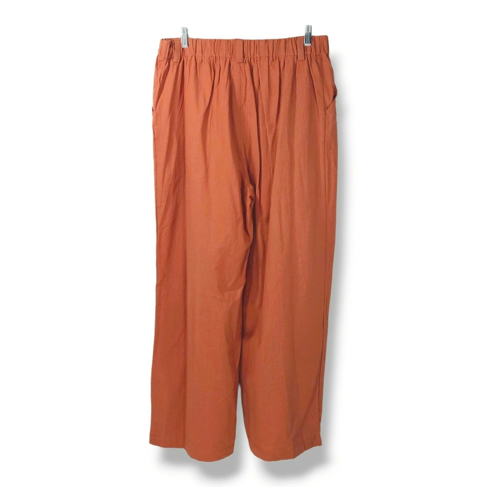 Other Halara High Waisted Palazzo Wide Leg Linen Feel Pant Rust XL Size 28" / US 6 / IT 42 - 4 Thumbnail