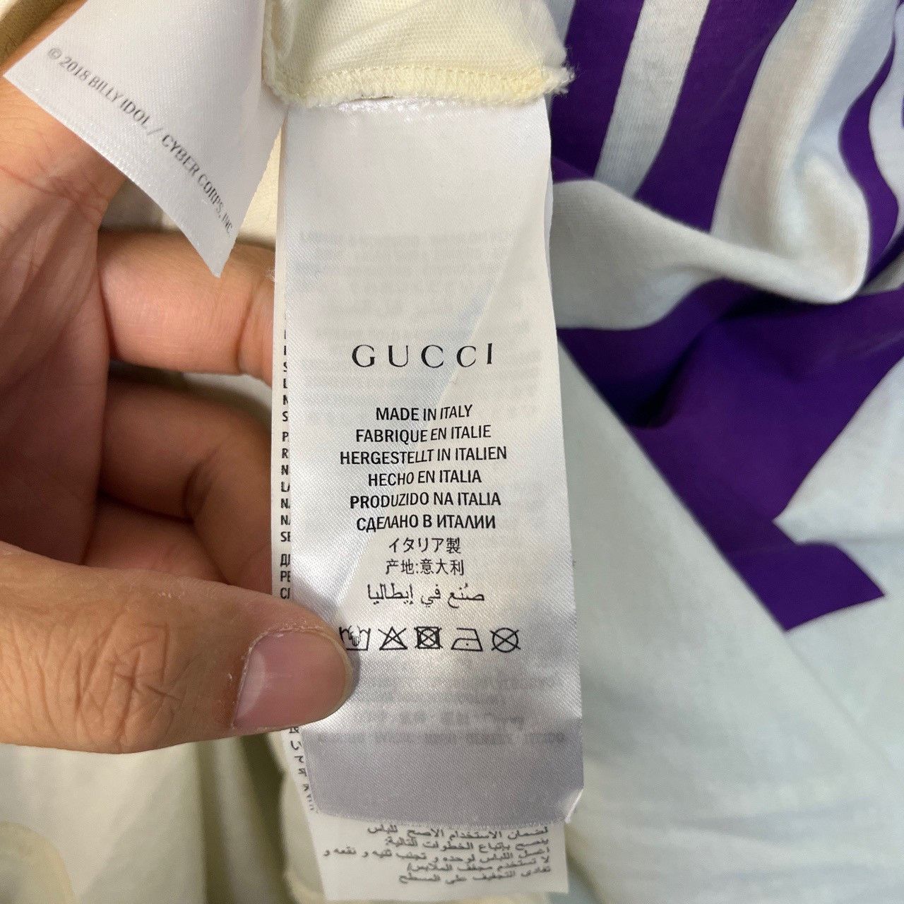 Gucci Gucci White and purple back logo short sleeves 2501-Nextarr Size US S / EU 44-46 / 1 - 6 Thumbnail