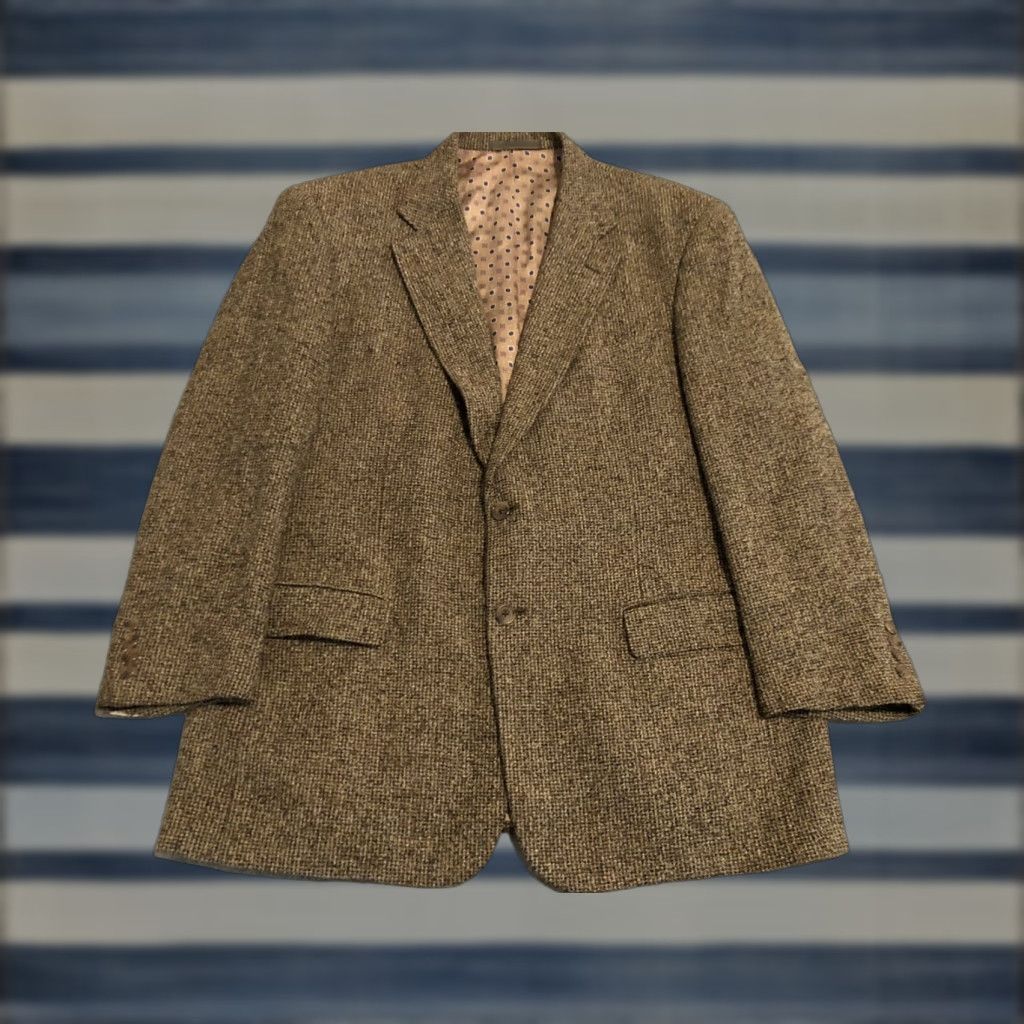 CO VINTAGE Carrol & Co Ferla Wool Silk Jacket Blazer Sport Coat 44 Brown Mens Blazer Size 44R - 1 Thumbnail