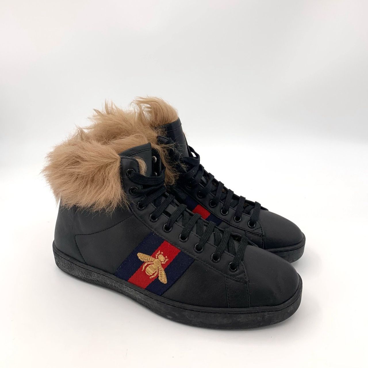 Gucci [Gucci] Ace Red/Blue Web Stripe Bee-Embroidered Lace-Up Snea Size US 10.5 / IT 40.5 - 7 Thumbnail