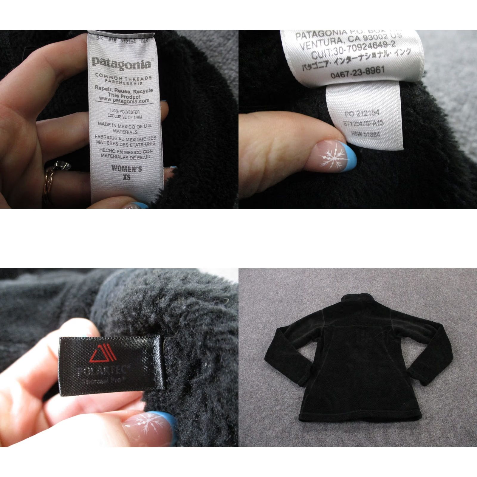 Patagonia Patagonia Jacket Women XS Black Fleece Jacket Zip Full Zip Lined Windproof Pockets 25476 Size XS / US 0-2 / IT 36-38 - 8 Thumbnail