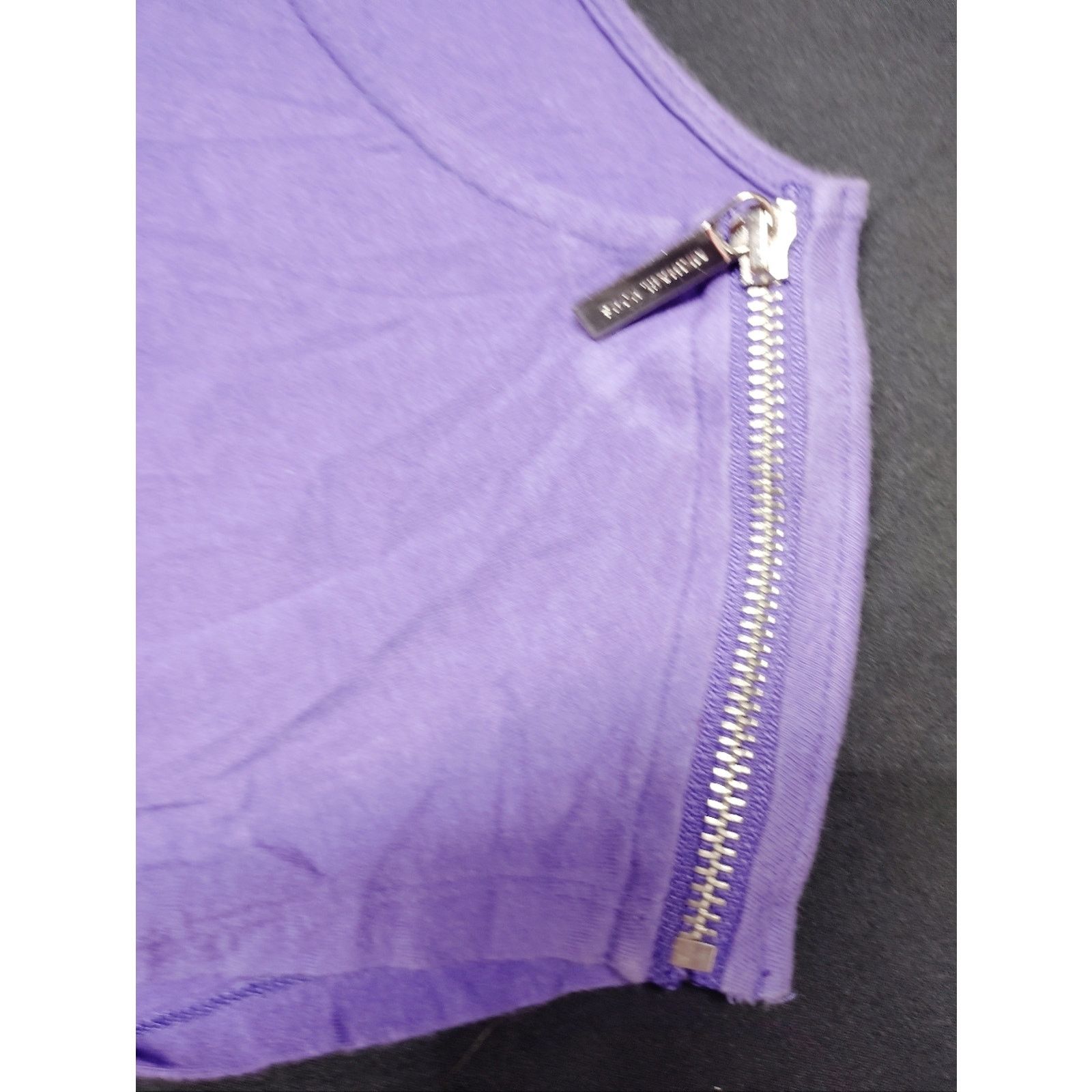 Michael Kors Purple Women’s Zip-Shoulder Ruched side Top - Michael Kors Size M / US 6-8 / IT 42-44 - 2 Thumbnail