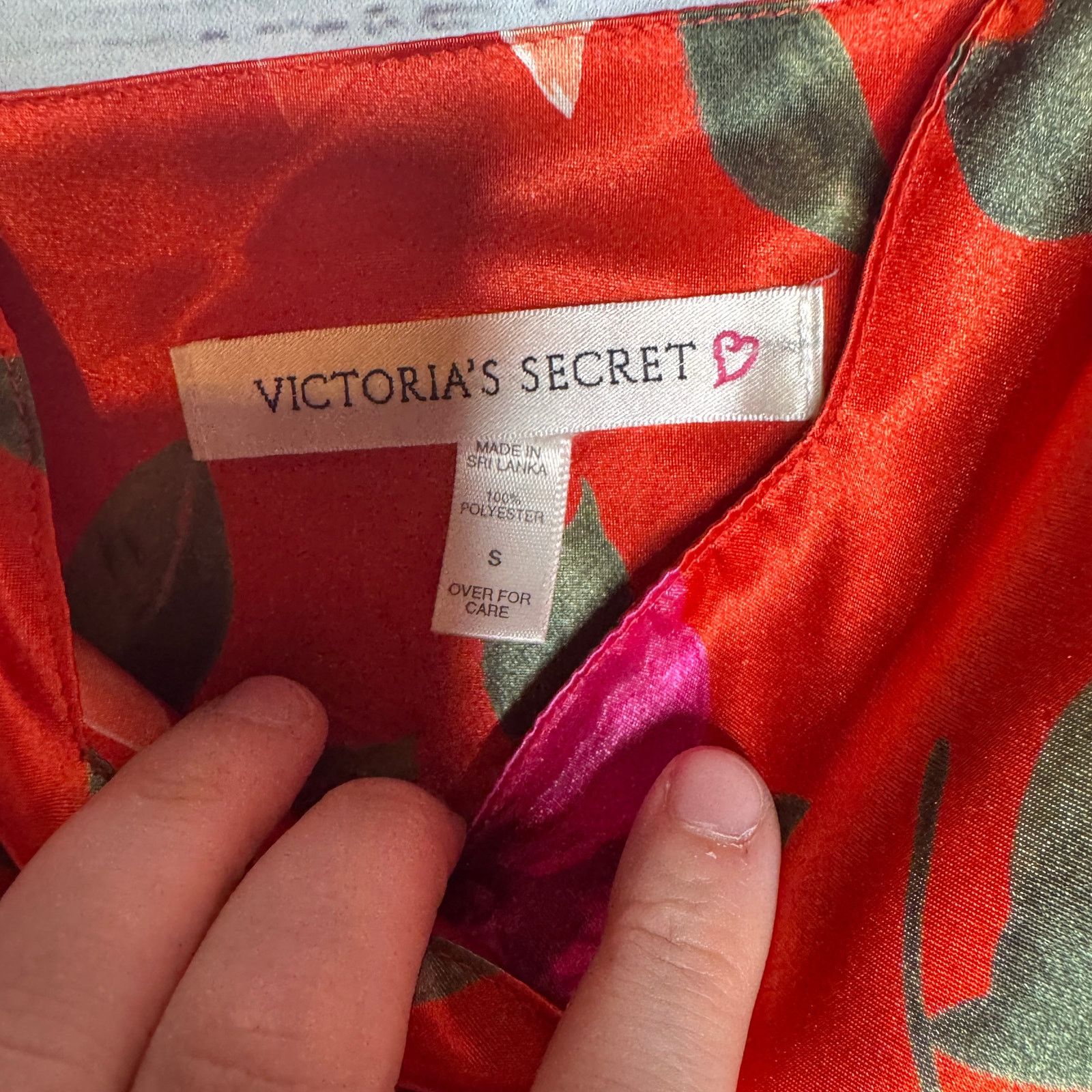 Victoria's Secret Victoria’s Secret Red Floral Satin Babydoll Chemise Slip S Size ONE SIZE - 2 Thumbnail
