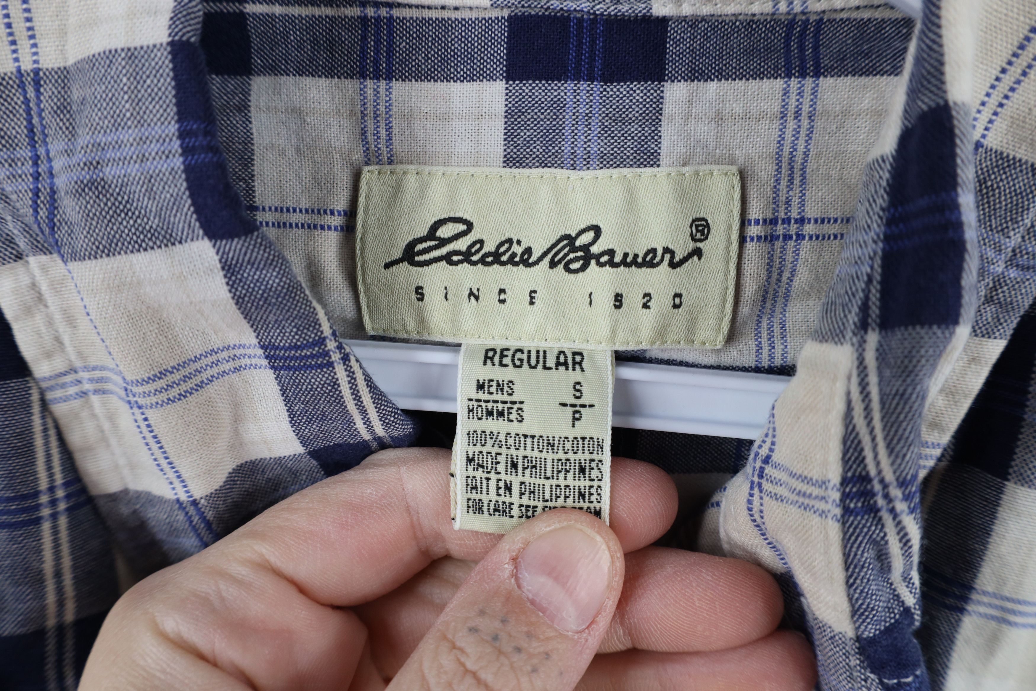 Eddie Bauer × Vintage Vintage 90s Eddie Bauer Short Sleeve Cotton Button Shirt Size US S / EU 44-46 / 1 - 6 Thumbnail