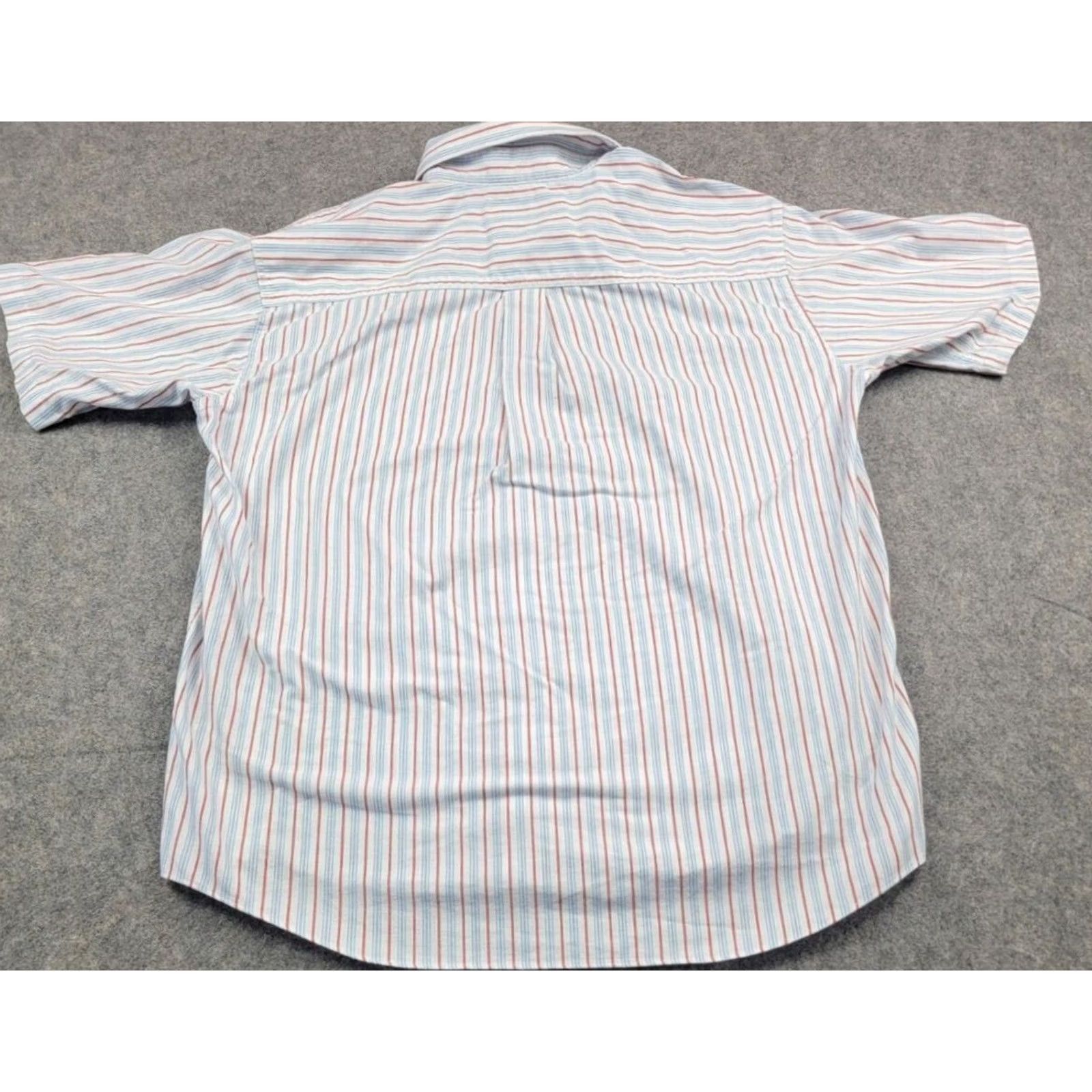 Vintage L.L. Bean Shirt Mens XL White Blue Red Stripe Short Sleeve Button Up Casual Shirt Size US XL / EU 56 / 4 - 7 Thumbnail