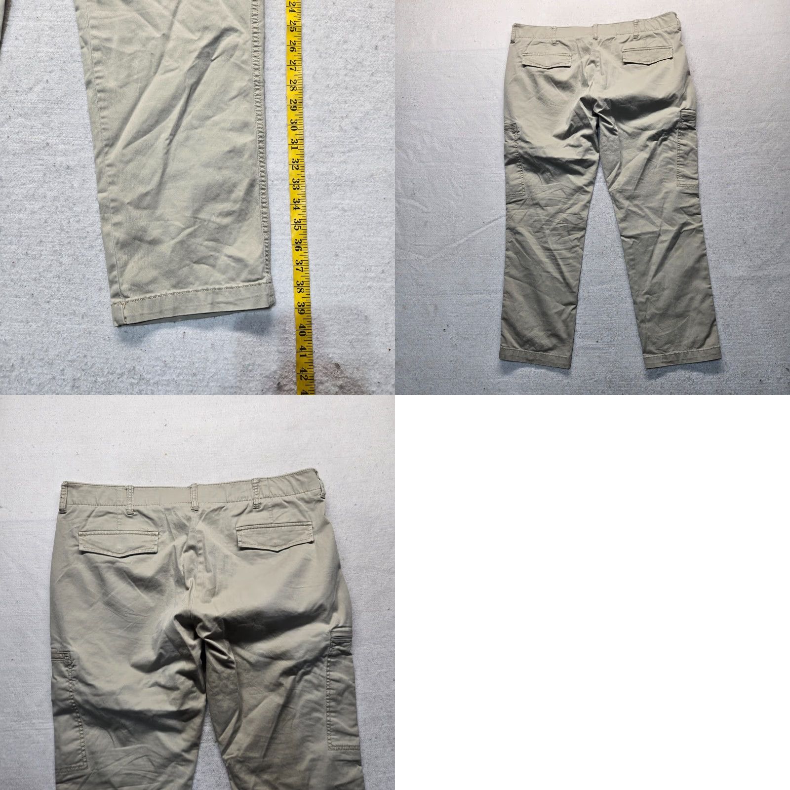 George George Solid Gray Chino Dress Pants Adult Men's Size 38 x 30 Beige Cotton Regular 38 Pants Men Mens Size US 38 / EU 54 - 8 Thumbnail