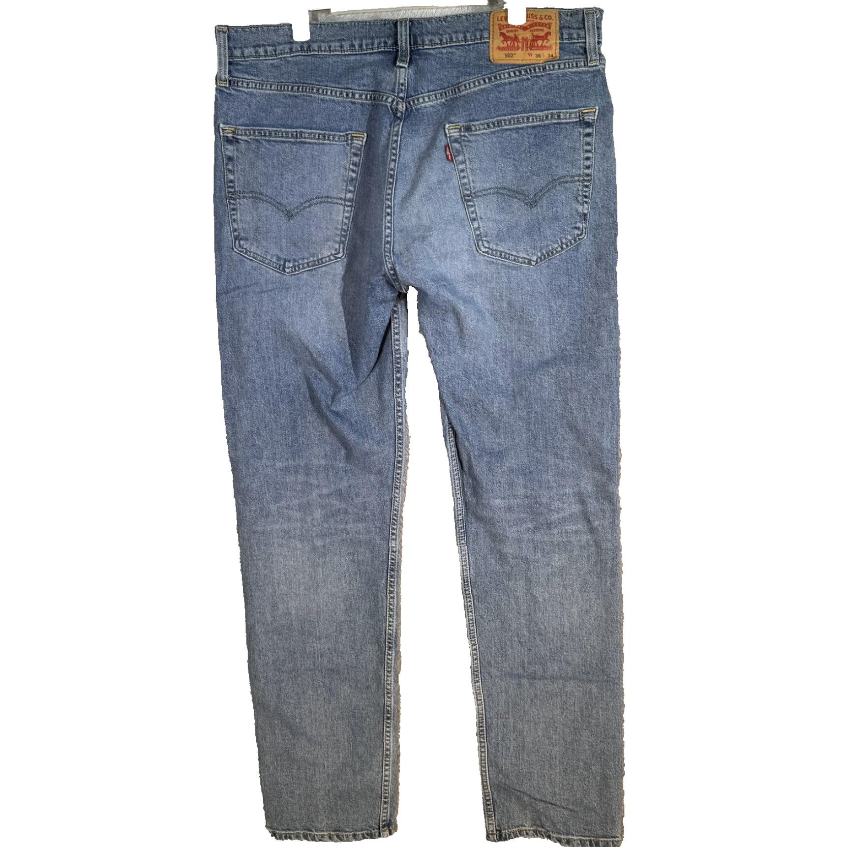 Levi's Levi's 502 Jeans Mens 36x34 Blue Whiskered Taper Regular Stretch Denim Pants Modern Size US 36 / EU 52 - 2 Thumbnail