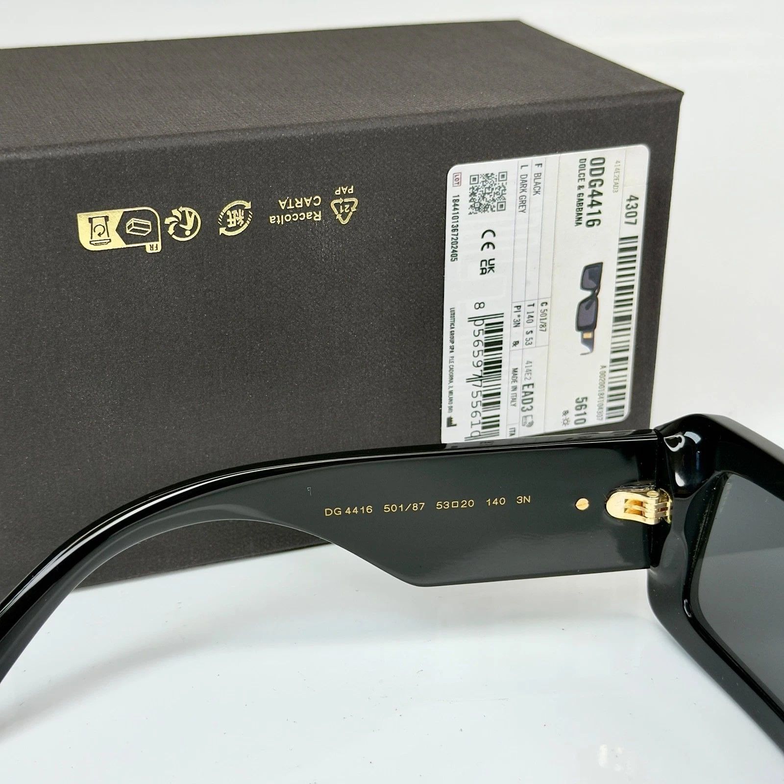 Dolce & Gabbana DOLCE & GABBANA 4416 Black Geometric Narrow Sunglass DG4416 Size ONE SIZE - 9 Thumbnail