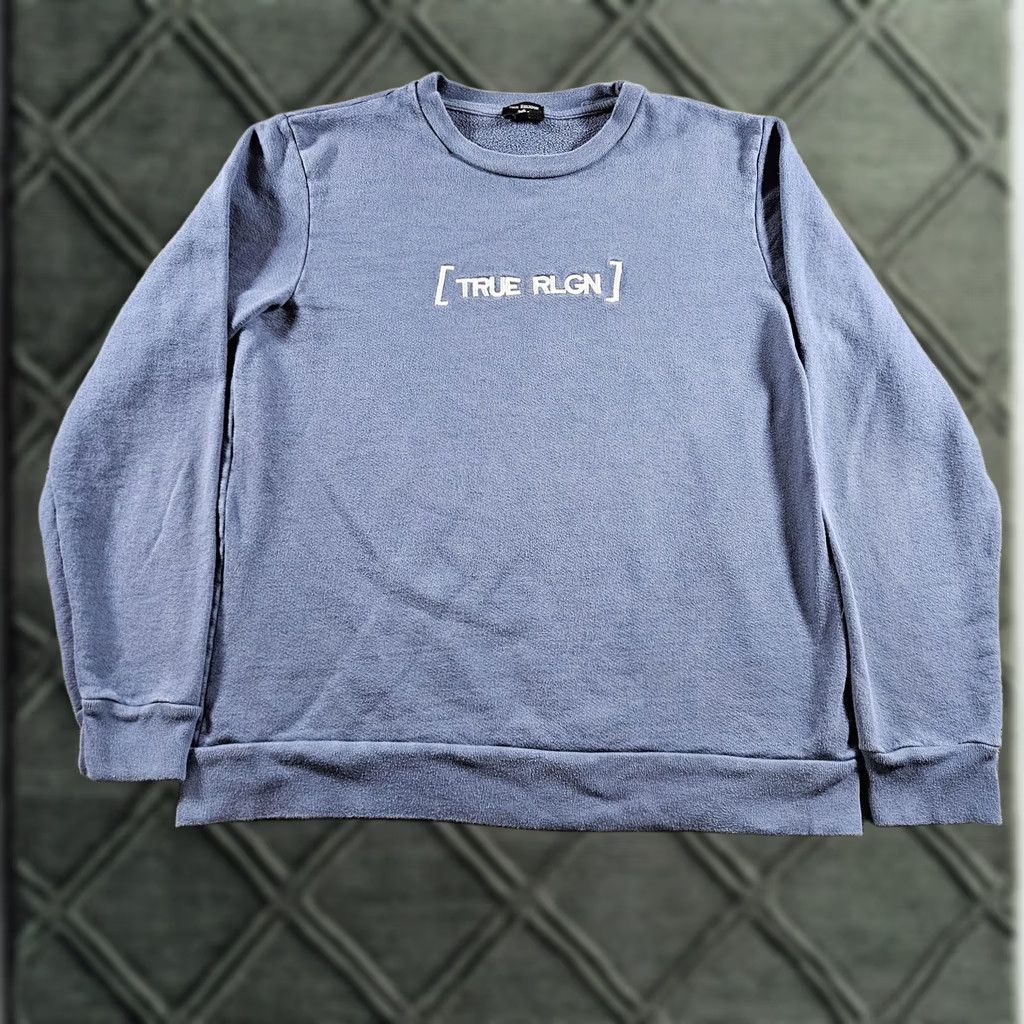 True Religion True Religion Shirt Mens L Blue Sweatshirt Fleece Crewneck RLGN Made USA Size US L / EU 52-54 / 3 - 1 Thumbnail