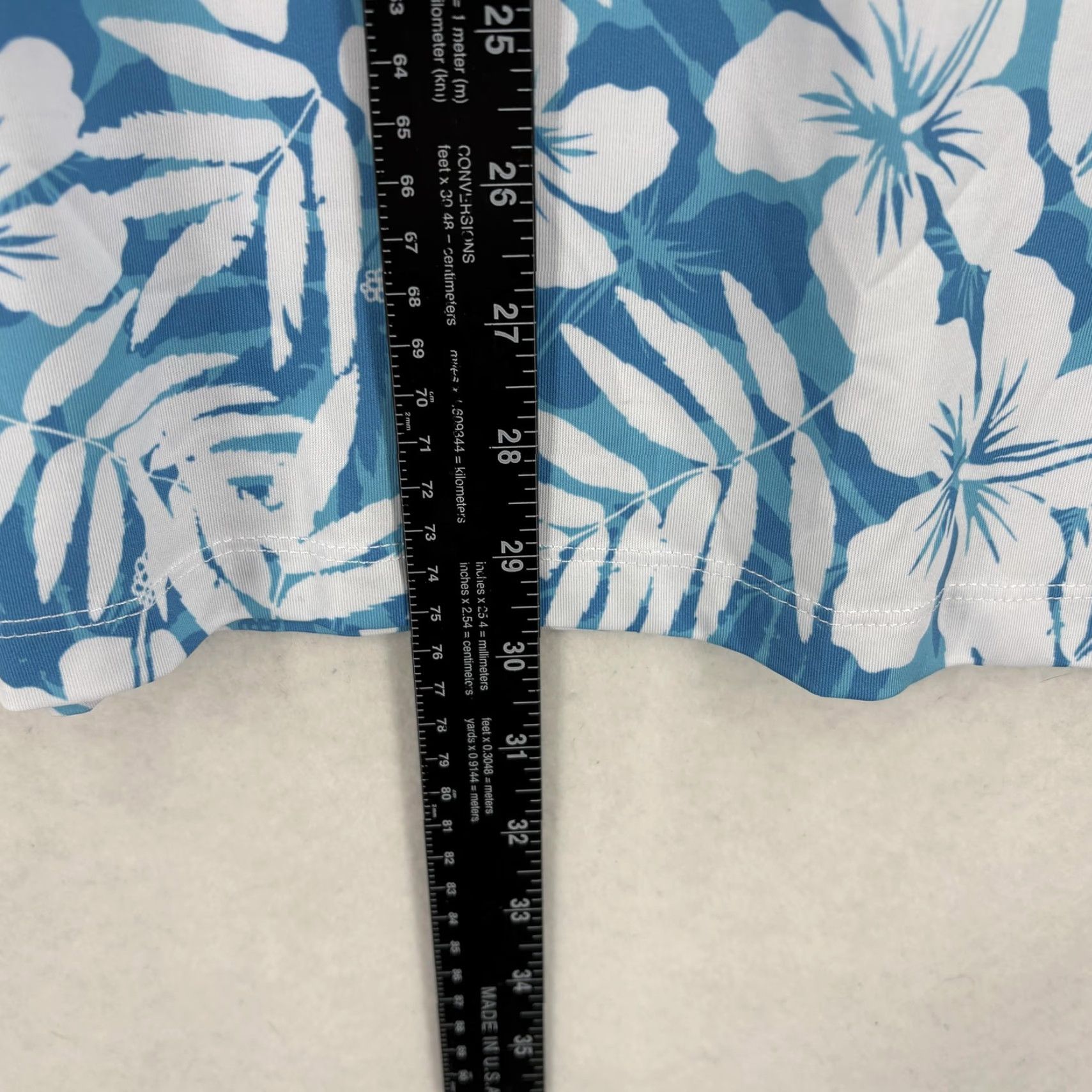 Vintage GreenSide Golf Polo Shirt Mens Large Blue Hibiscus Floral Stretch Performance Shirt Size US L / EU 52-54 / 3 - 7 Thumbnail