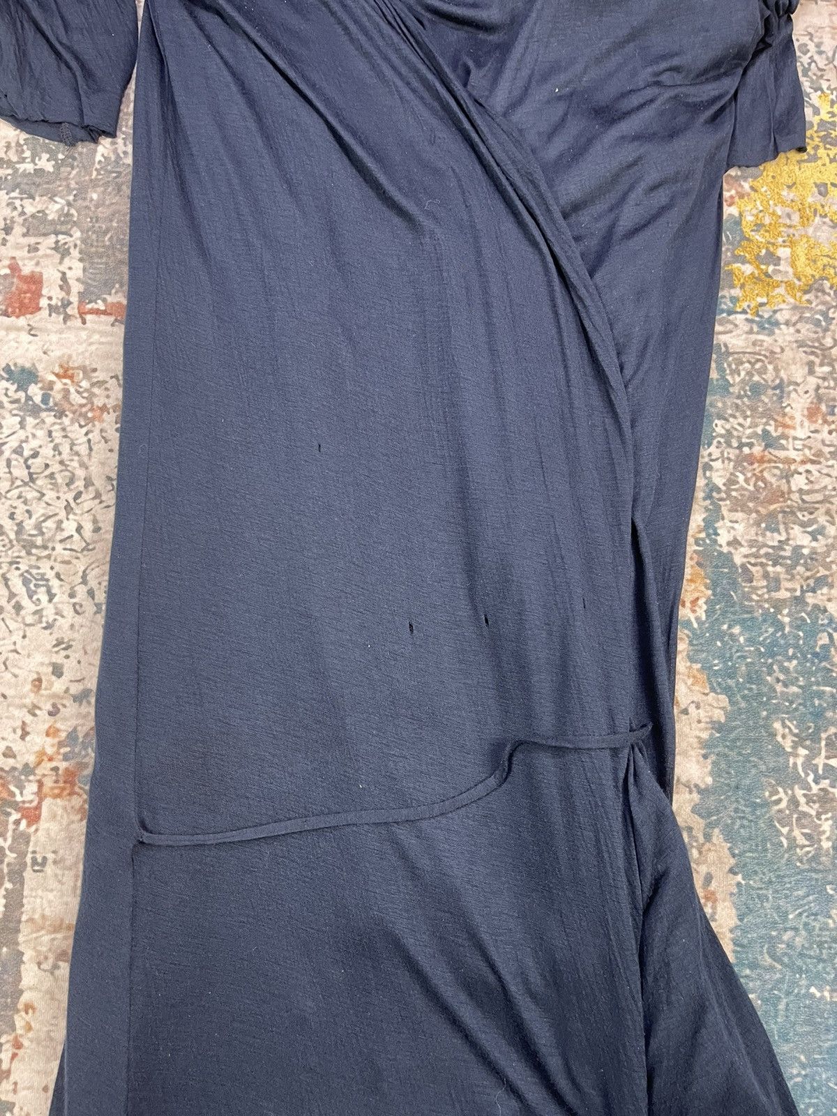 Haider Ackermann Haider Ackermann Dark Blue Rayon Silk Wrap Dress Size XS / US 0-2 / IT 36-38 - 8 Thumbnail