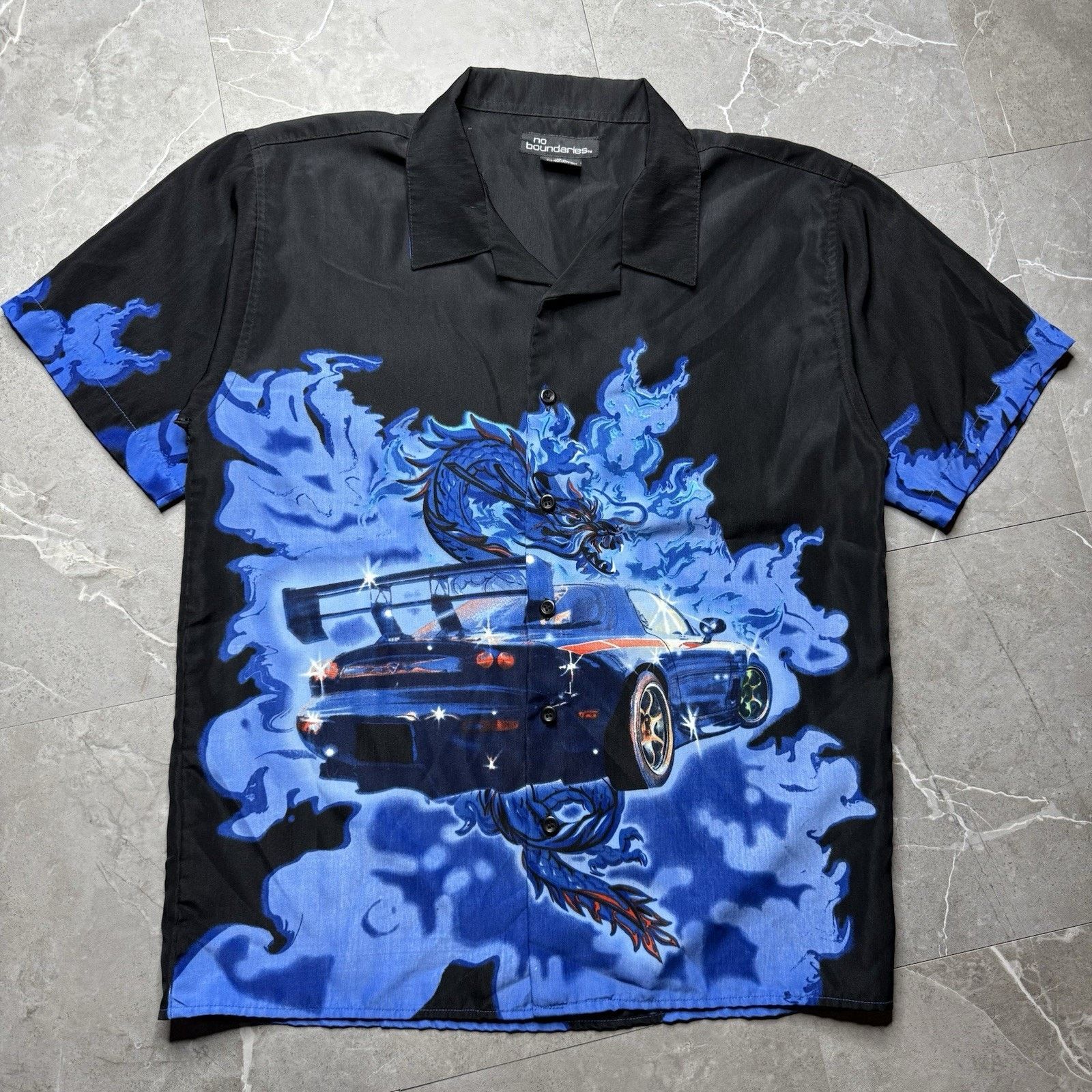 Vintage Vintage Y2K No Boundaries Dragon Race Car Button Up Shirt Size US XS / EU 42 / 0 - 1 Thumbnail