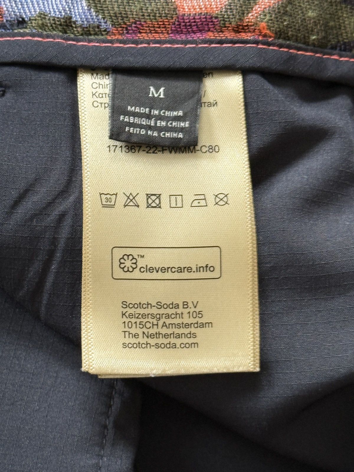 Scotch & Soda Jacquard Tapered Trousers – Abstract Motif, Structured Fit Size US 33 - 10 Thumbnail