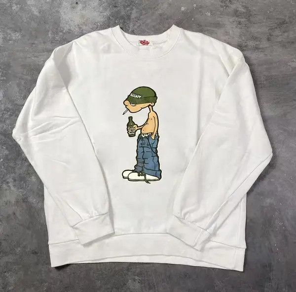 VIBE White casual retro trend boy printed sweatshirt Size US L / EU 52-54 / 3 - 1 Thumbnail