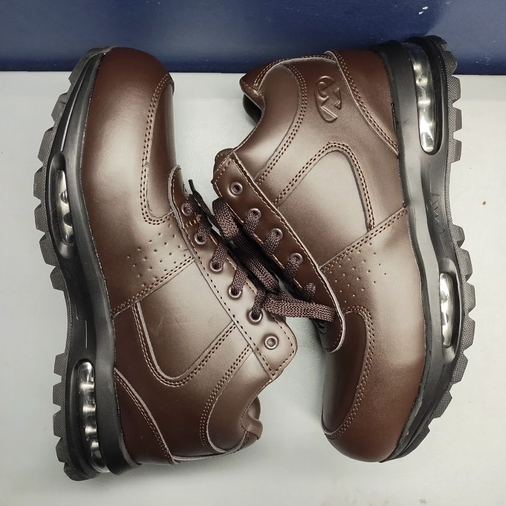 Vintage Mountain Gear D-Day LE 2 Boots Mens Size 9 Brown Black Leather Lace Up Work Winter Casual Mens Shoes Size US 9 / EU 42 - 3 Thumbnail