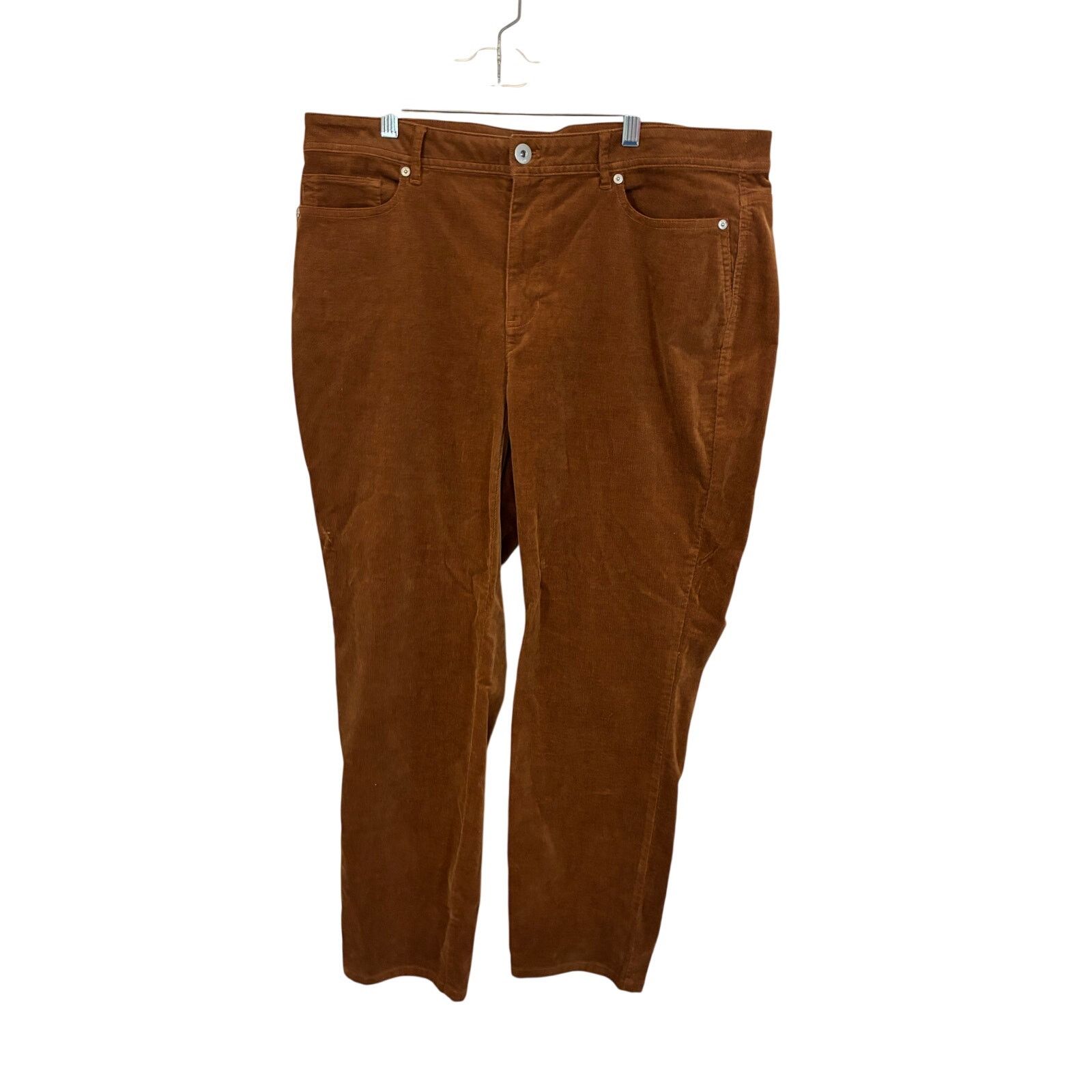 J. Jill J Jill Chocolate Brown Corduroy Pants Sz 18 Cuffed Hem Size 40" / US 18 - 2 Thumbnail