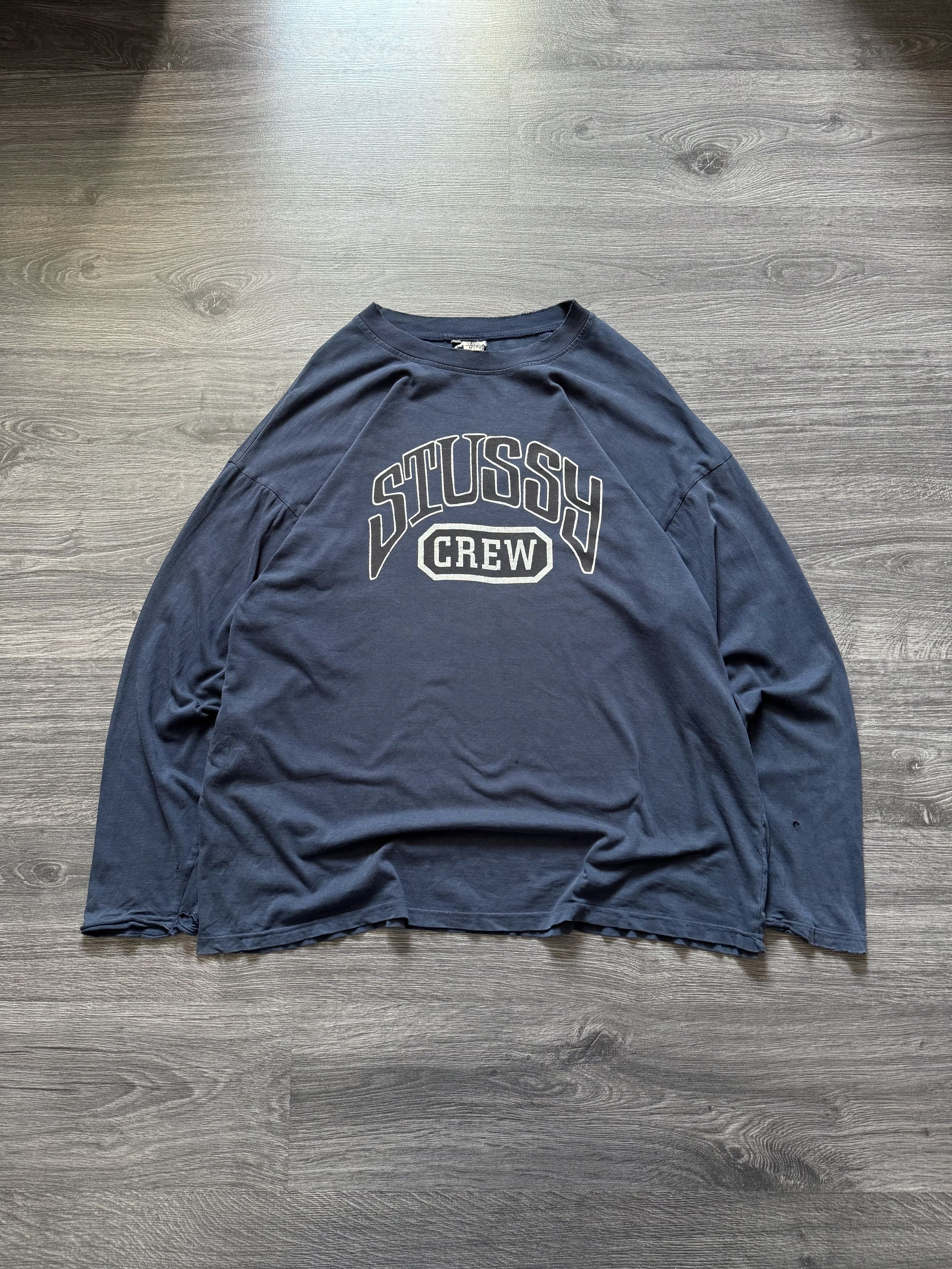 Stussy Vintage 90s Stussy Crew distressed long sleeve t-shirt Size US XL / EU 56 / 4 - 1 Thumbnail