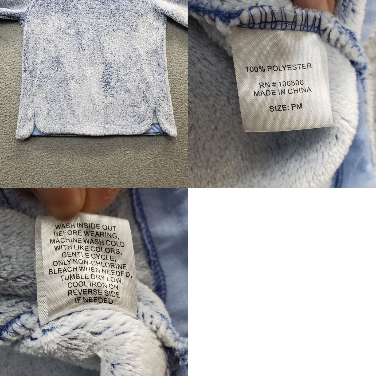 Vintage Emily Daniels Pajama Top Womens Petite Medium Multi Fuzzy Fleece Round Neck Slit Size M / US 6-8 / IT 42-44 - 8 Thumbnail