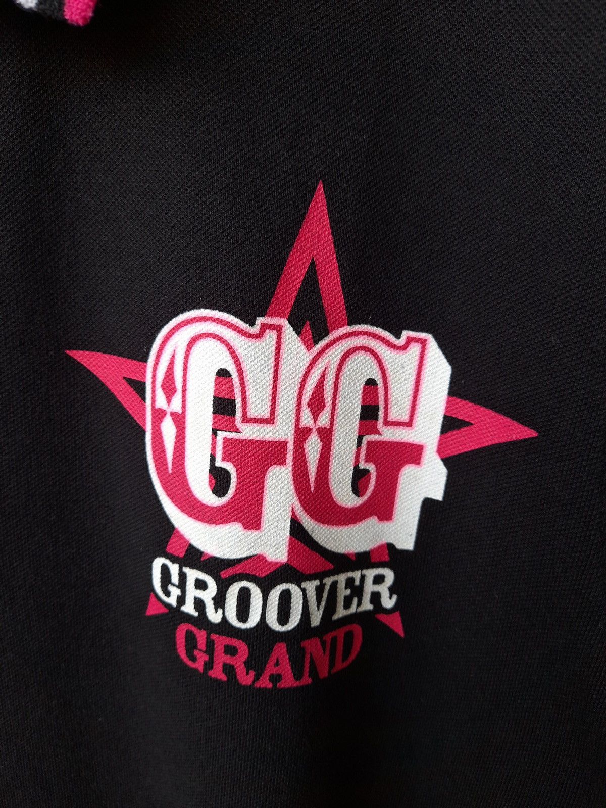 Japanese Brand Groover Grand Polo Shirt Black Pink Logo Y2K Streetwear Size US L / EU 52-54 / 3 - 8 Thumbnail