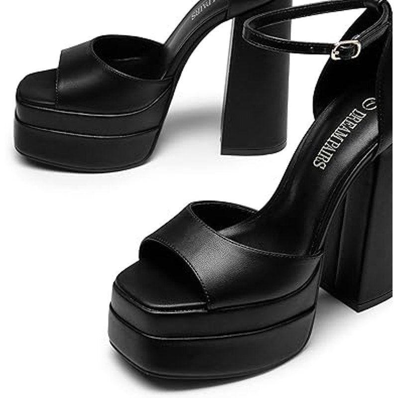 Other Dream Pairs Womens Black 5" Block Platform Heel Size 11 Size US 11 / IT 41 - 4 Thumbnail