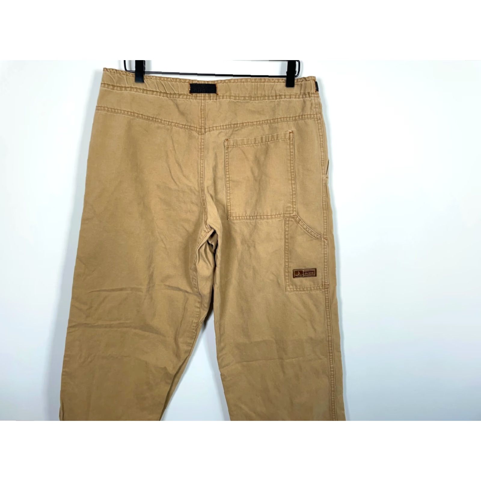 Prana VINTAGE prAna Carpenter Pants Belted Canvas Workwear US Made Brown Men’s Large (34 x 29) Fall Winter Seasonal Size US 34 / EU 50 - 4 Thumbnail