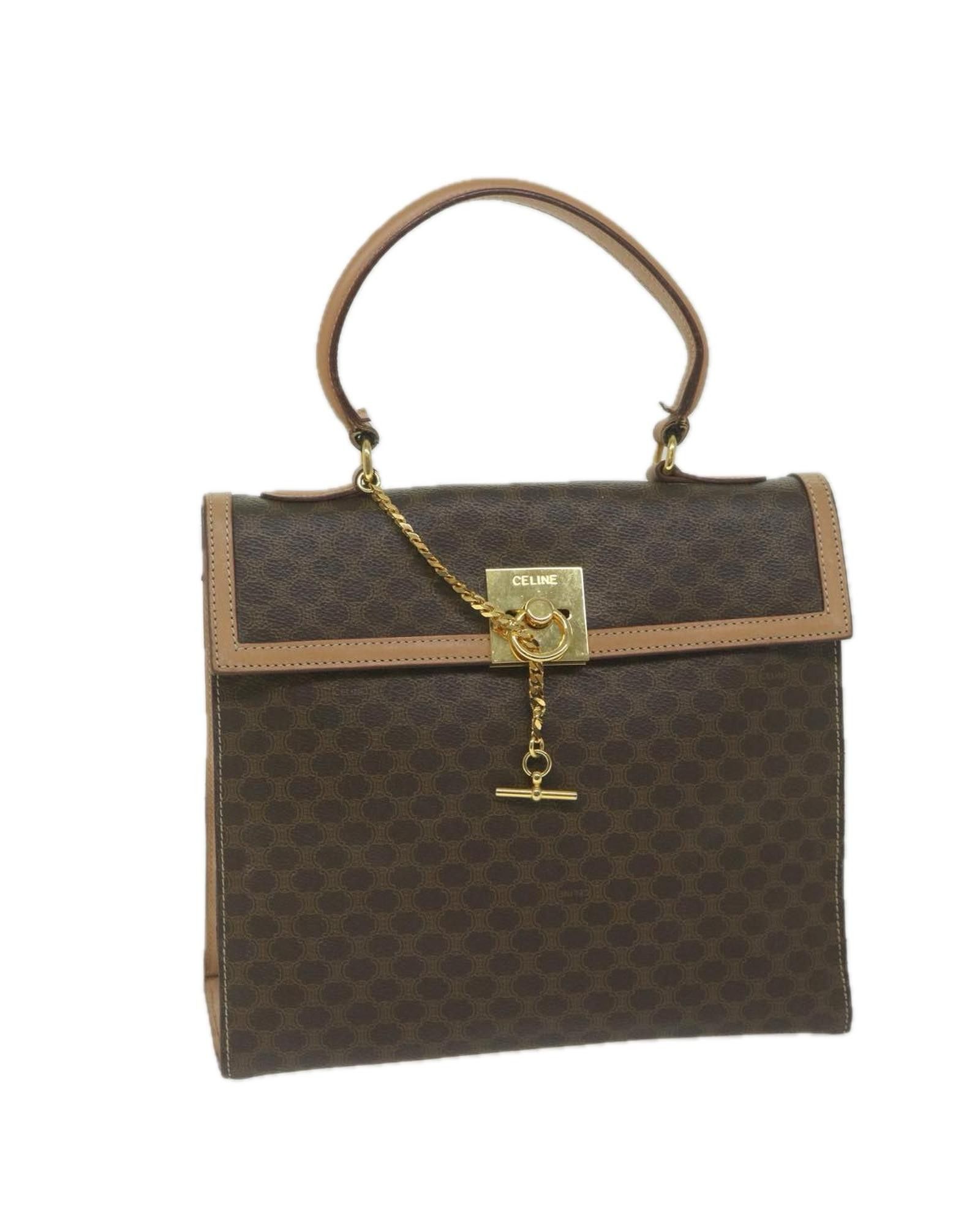image of Celine Brown Macadam Canvas Hand Bag, Women's
