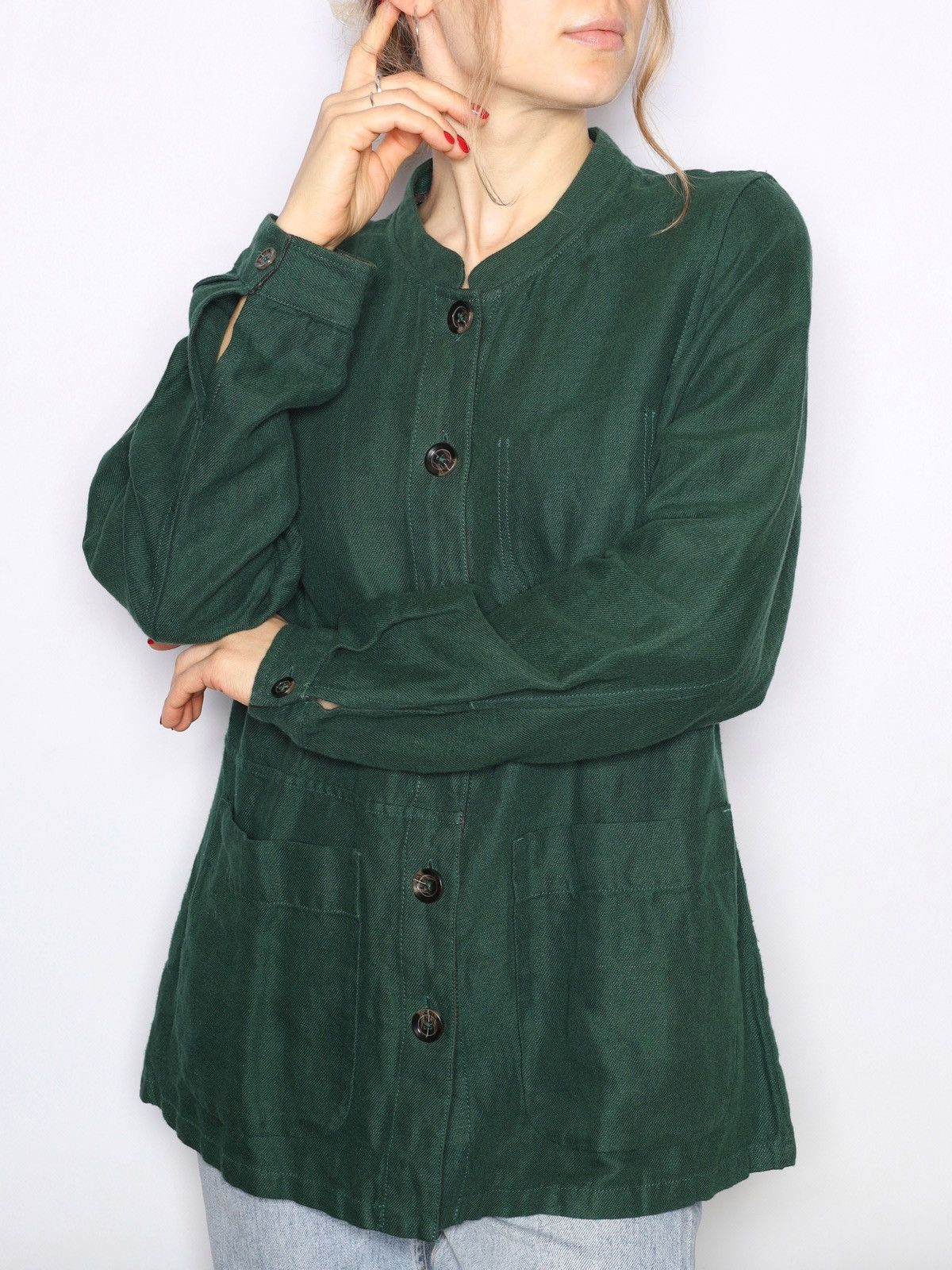 Gudrun Sjoden Linen Cotton Green Shirt