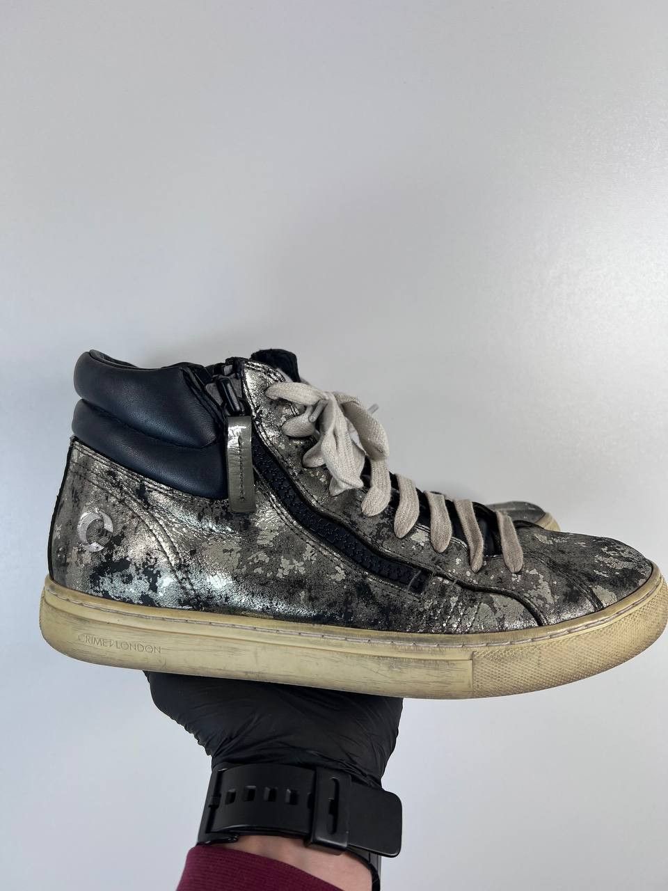 Crime London Crime London High Top Sneakers Leather Zip Womens Size 39 Size US 9 / IT 39 - 5 Thumbnail