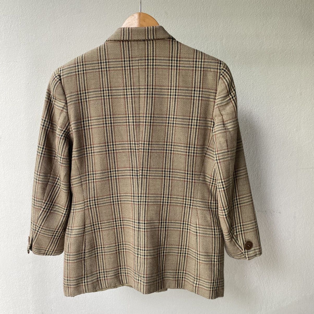 Burberry Burberrys Brown Plaid Double-Breasted Blazer Size L / US 10 / IT 46 - 15 Thumbnail