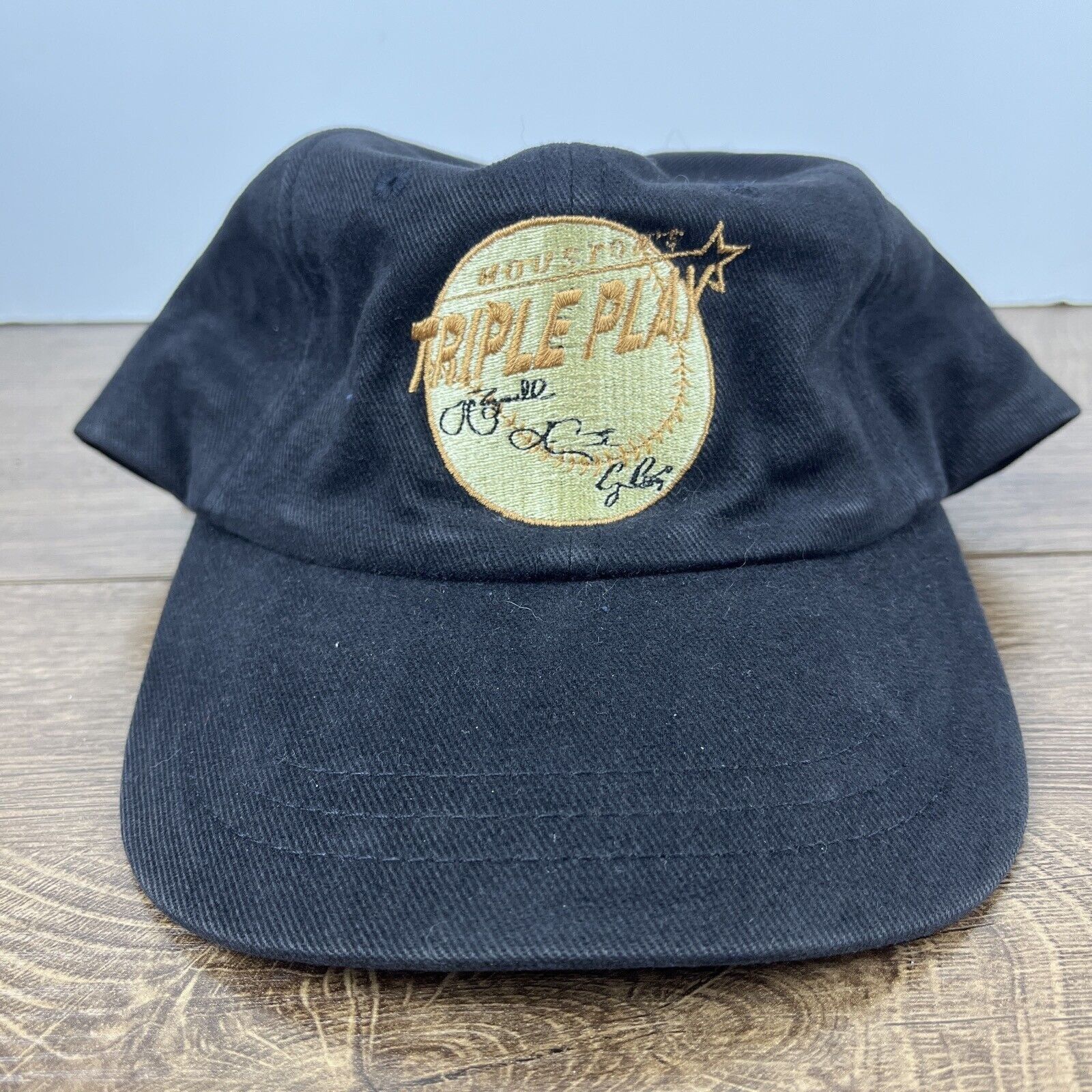 Other Houston Triple Play Hat Black Hat Adjustable Adult Size Hat Size ONE SIZE - 3 Thumbnail