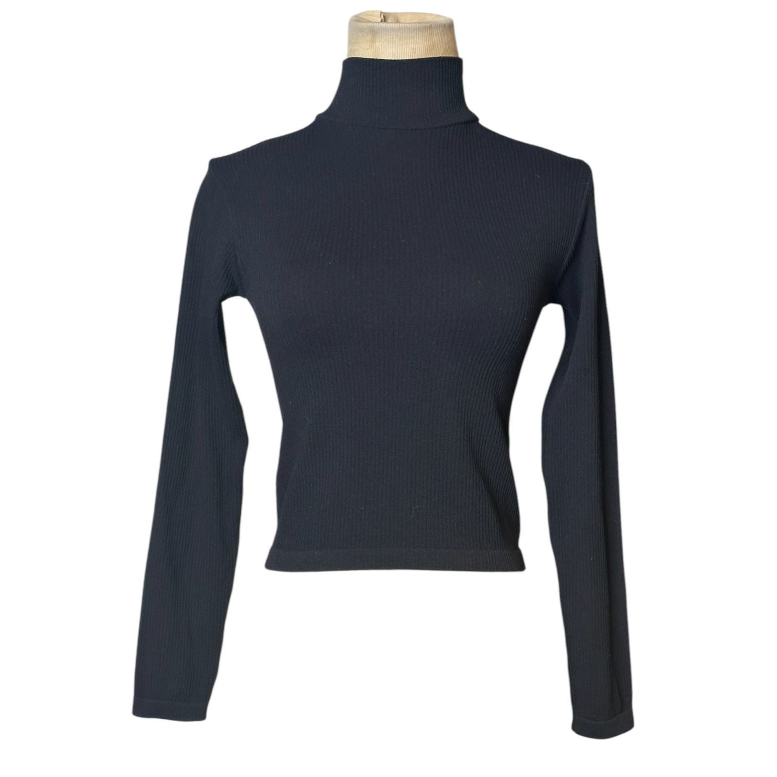 Zara Zara black long sleeves ribbed fitted high neck top size XS Size XS / US 0-2 / IT 36-38 - 7 Thumbnail