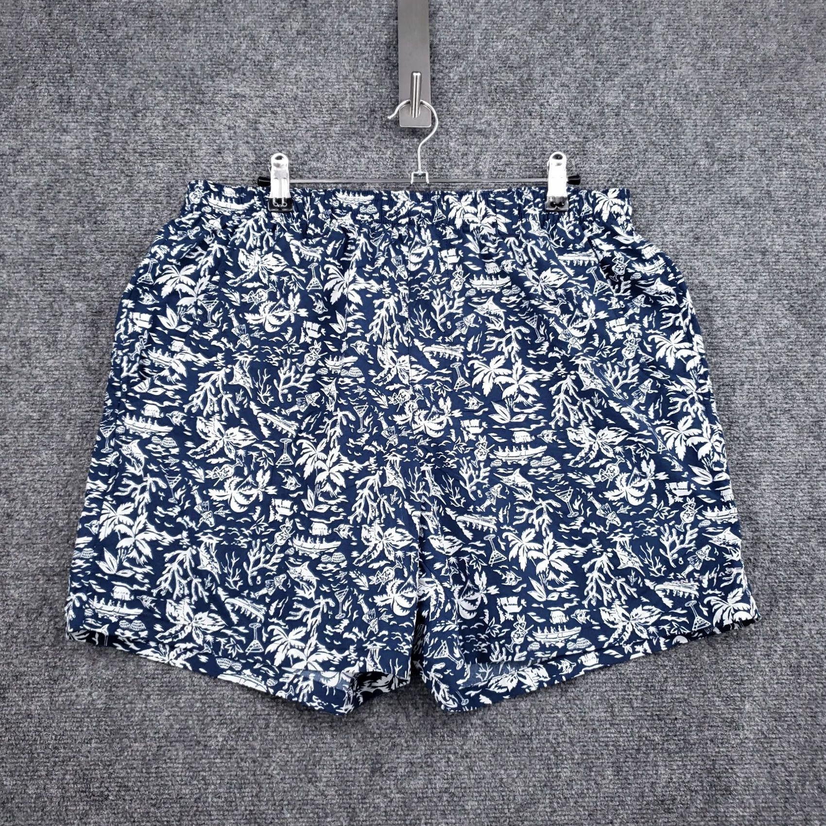 Vintage Columbia PFG Fishing Swim Shorts Mens Medium Blue Palm Marlin Tropical Size US 31 - 2 Thumbnail